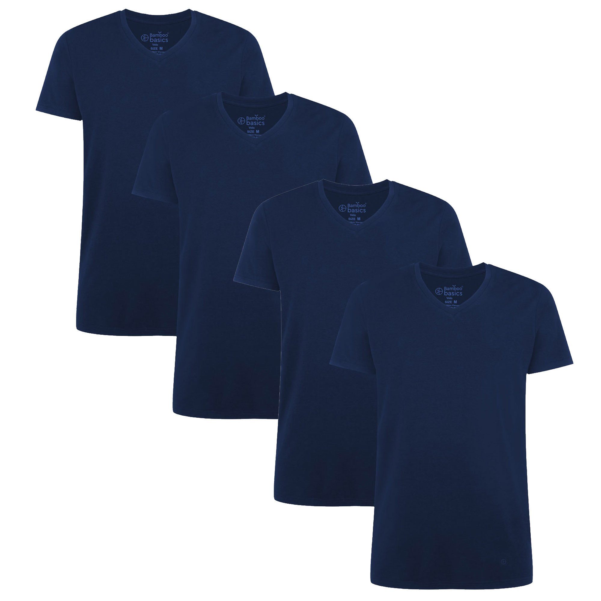 Bamboo basics T-Shirt Damen T-Shirt KATE, 4er Pack - Unterhemd Marine