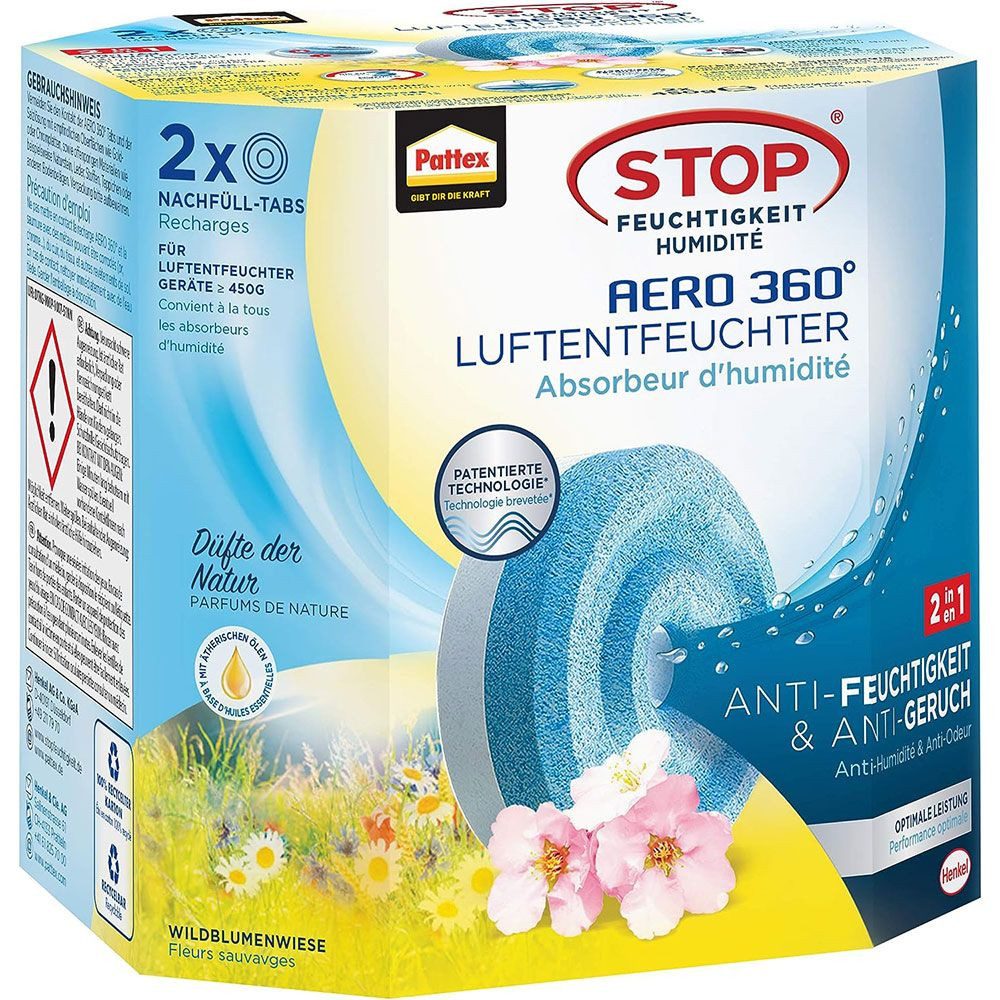 Pattex Luftbefeuchter Pattex AERO 360° Luftentfeuchter Wildblumenwiese Tabs günstig online kaufen