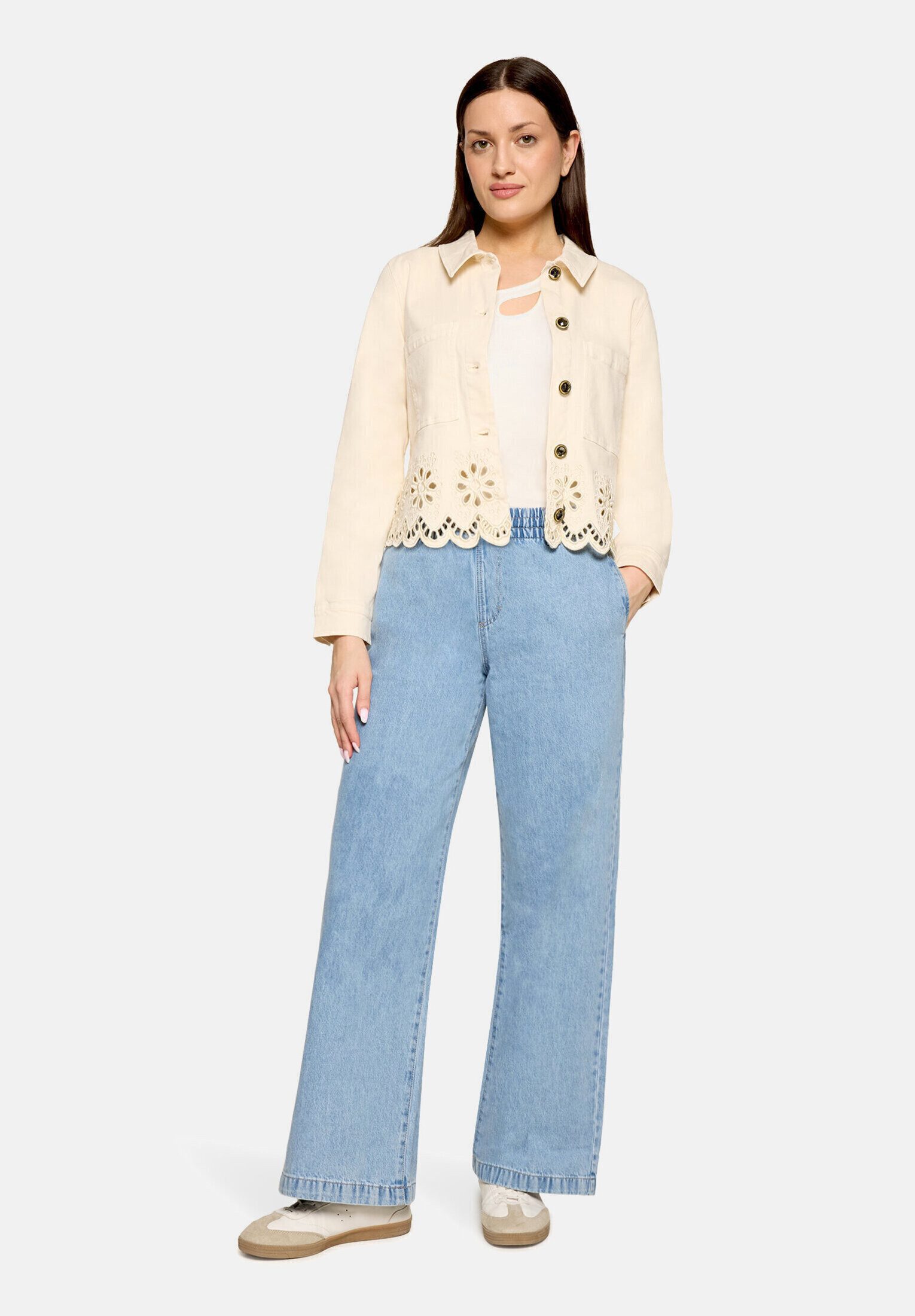 Cartoon Slim-fit-Jeans Damen mit weitem Bein