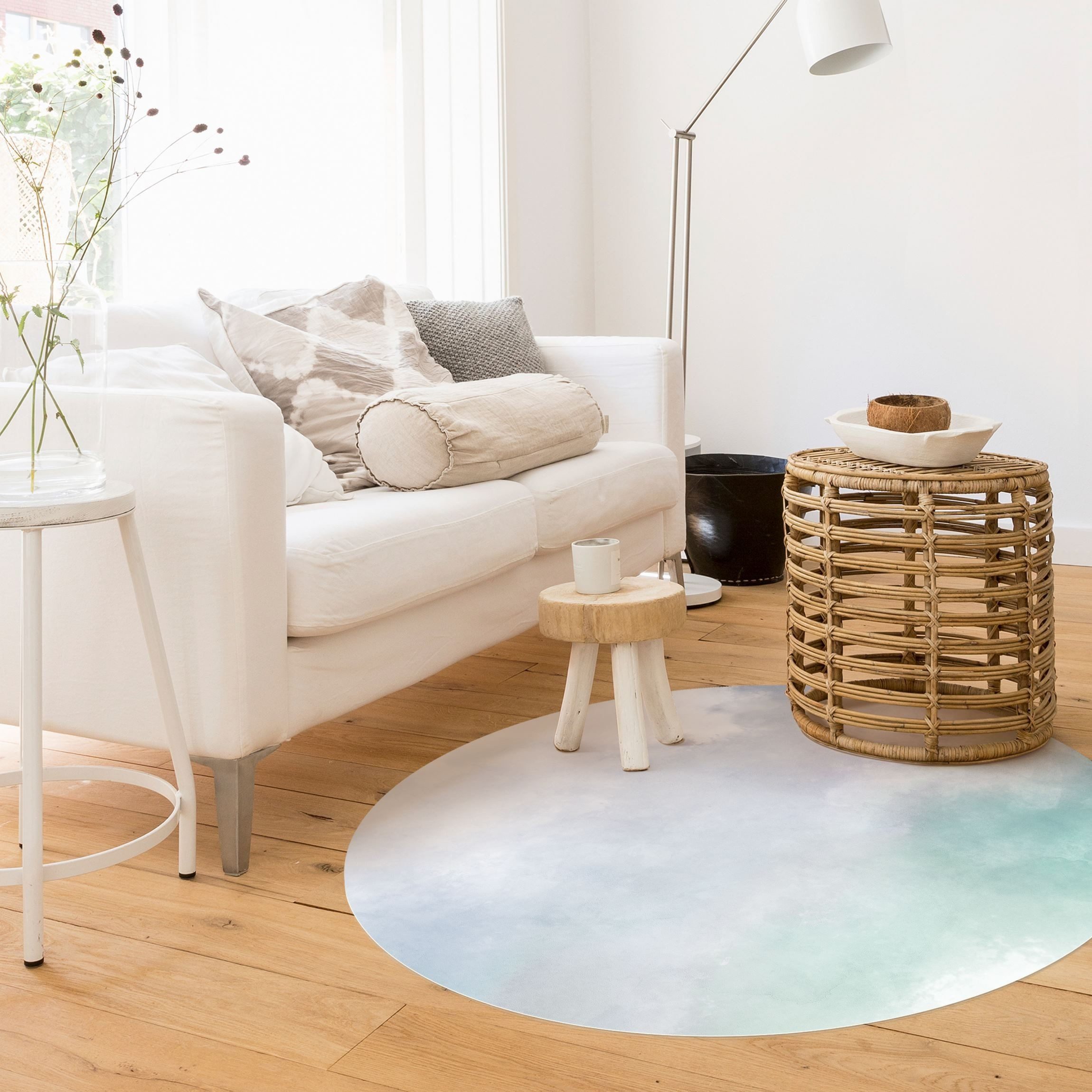 Bilderdepot24 Teppich Vinyl Wohnzimmer Schlafzimmer Flur Küche Muster modern, rund - violett glatt, nass wischbar (Küche, Tierhaare) - Saugroboter & Bodenheizung geeignet
