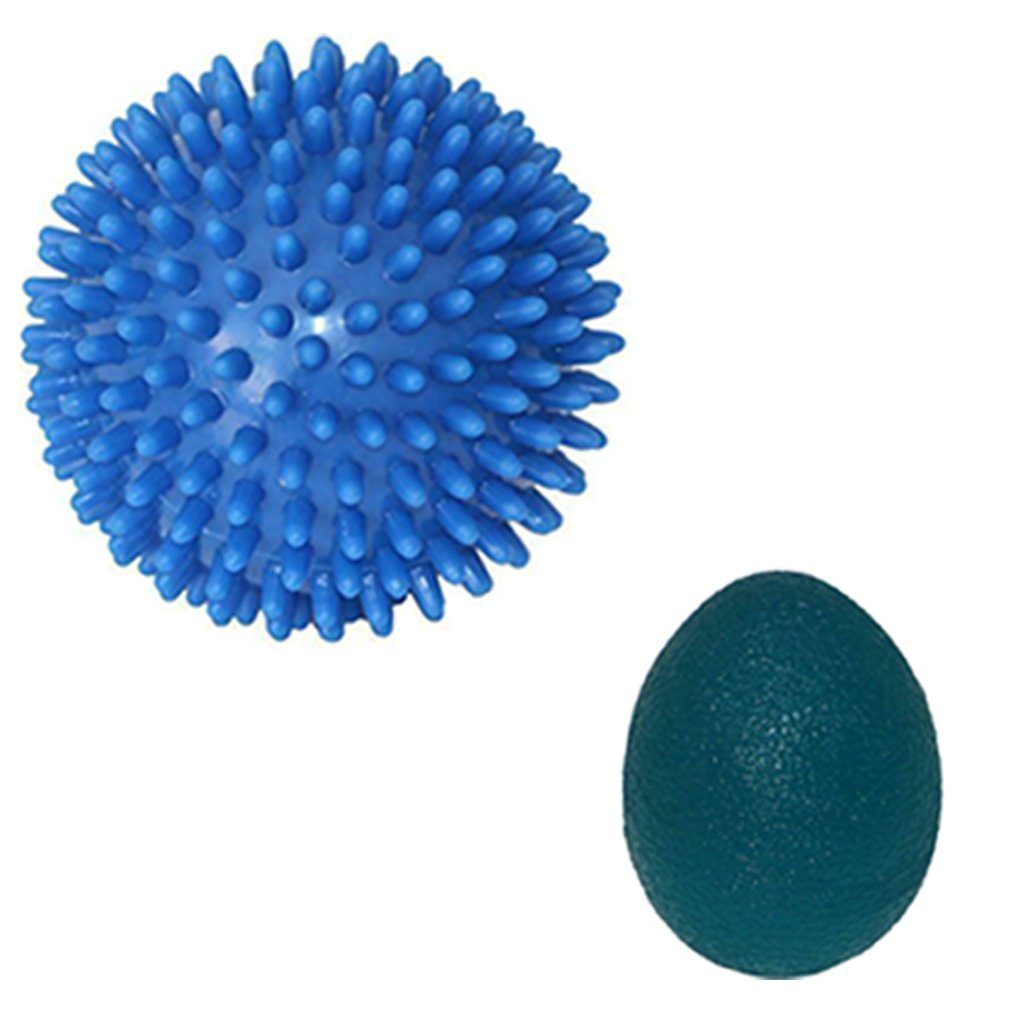 Massageball ø 9cm Massageball Igelball + Grip Ball blau