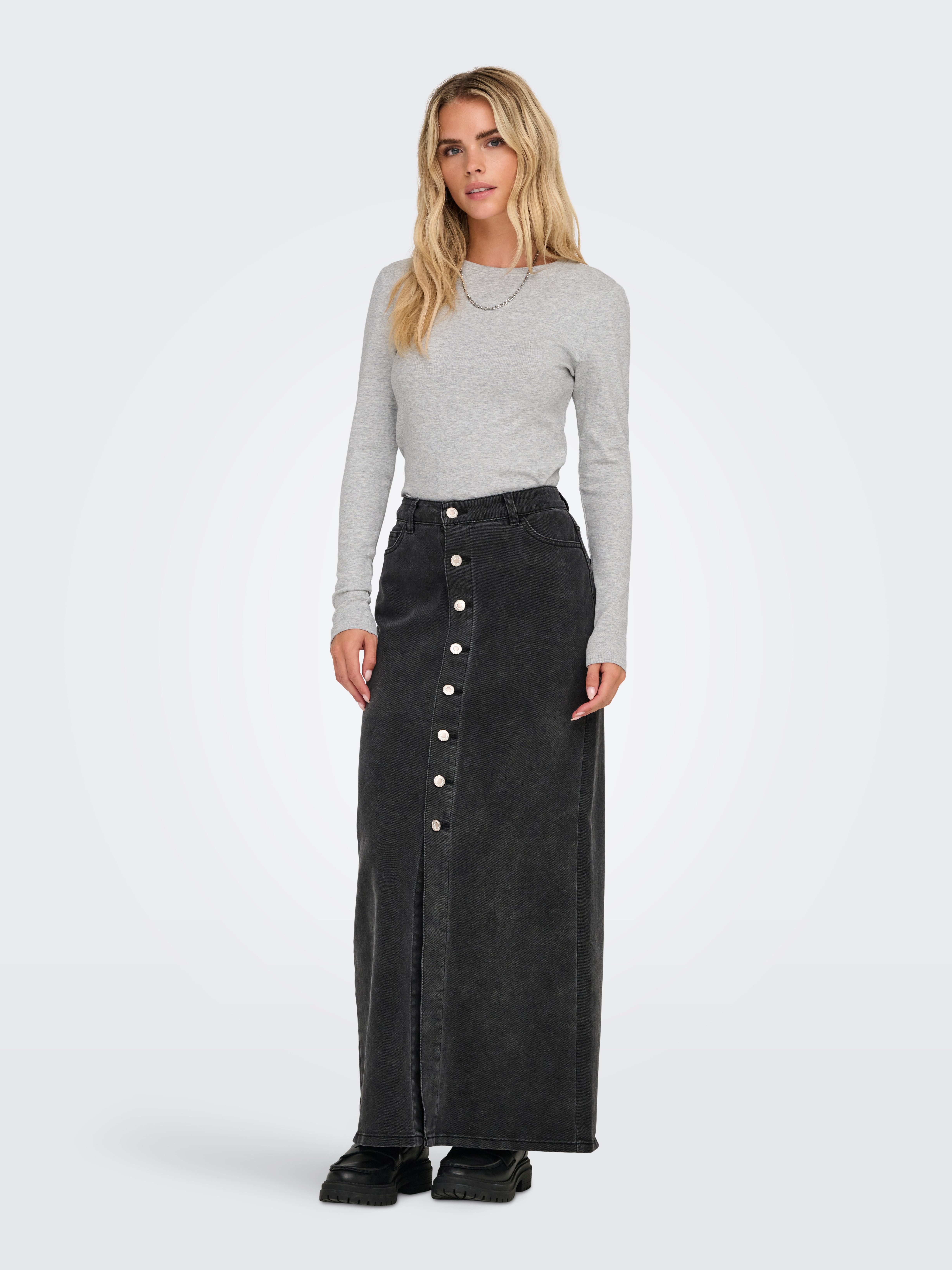 ONLY Langarmshirt ONLRILEY O-NECK L/S TOP JRS Baumwollmischung