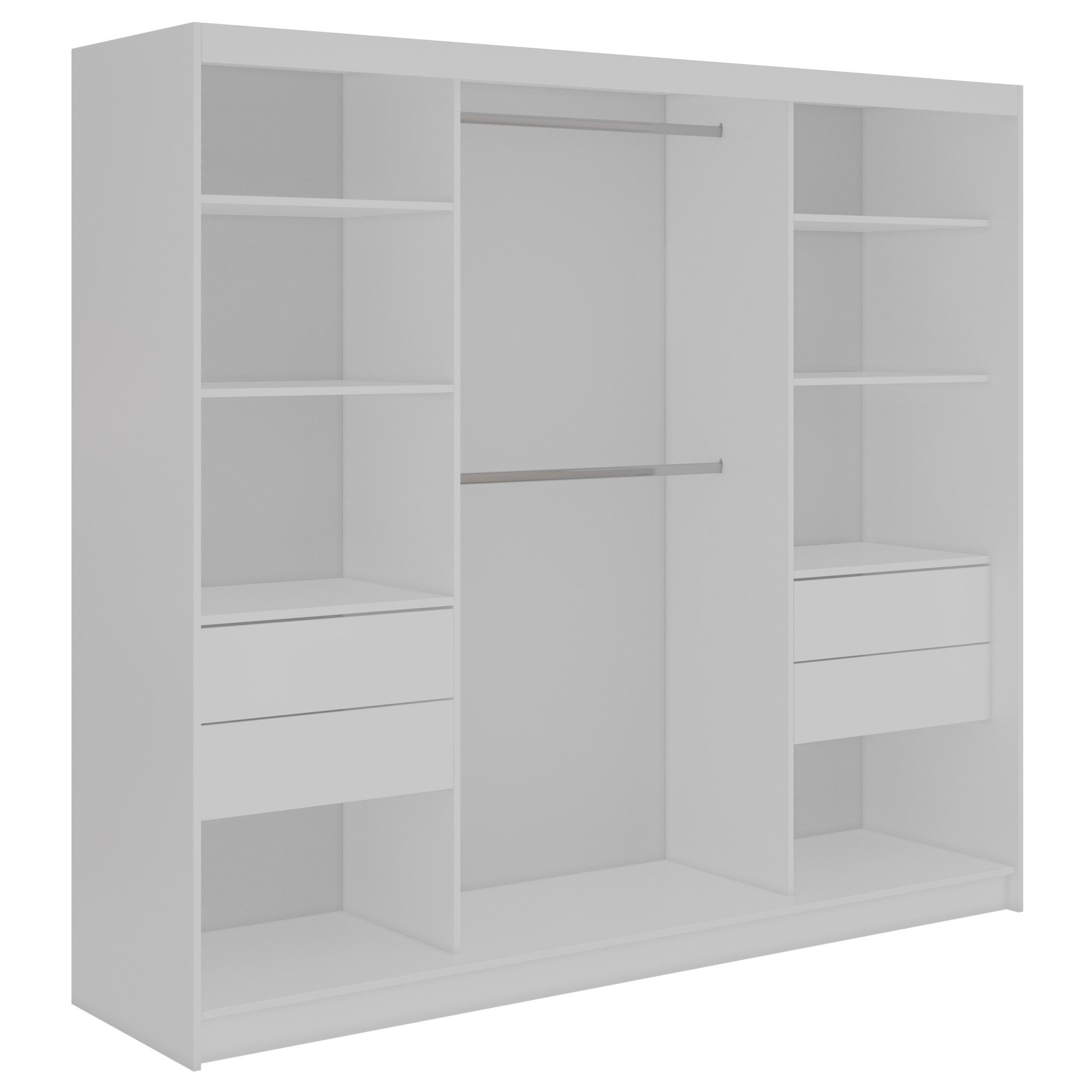 MKS MÖBEL Schiebetürenschrank LAOS 240 (Set mit/ohne Schubladen, Schwebetürenschrank mit Spiegel, Lamellen, Ganzkörperspiegel) Schwebetürenschrank 240 cm Breite – Bild 5 von 5