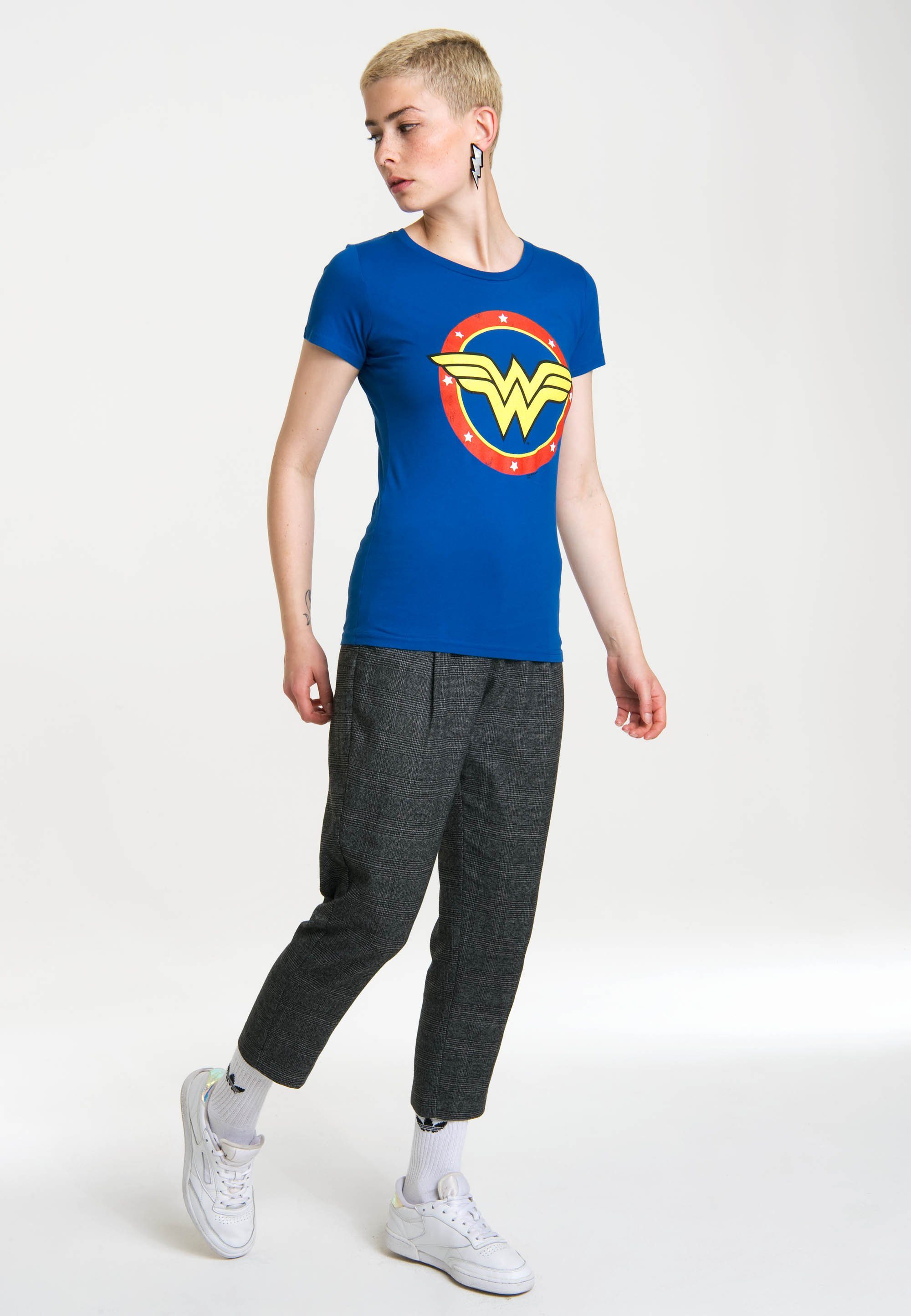 LOGOSHIRT T-Shirt Wonder Woman Circle Logo mit lizenziertem Print
