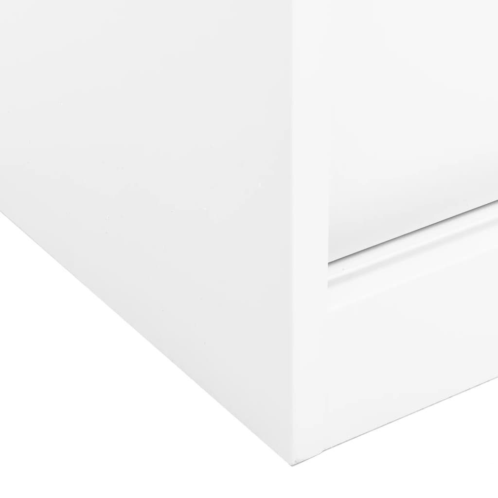 Stahl Schiebetür mit Kleiderschrank Büroschrank vidaXL Weiß 90x40x90 cm