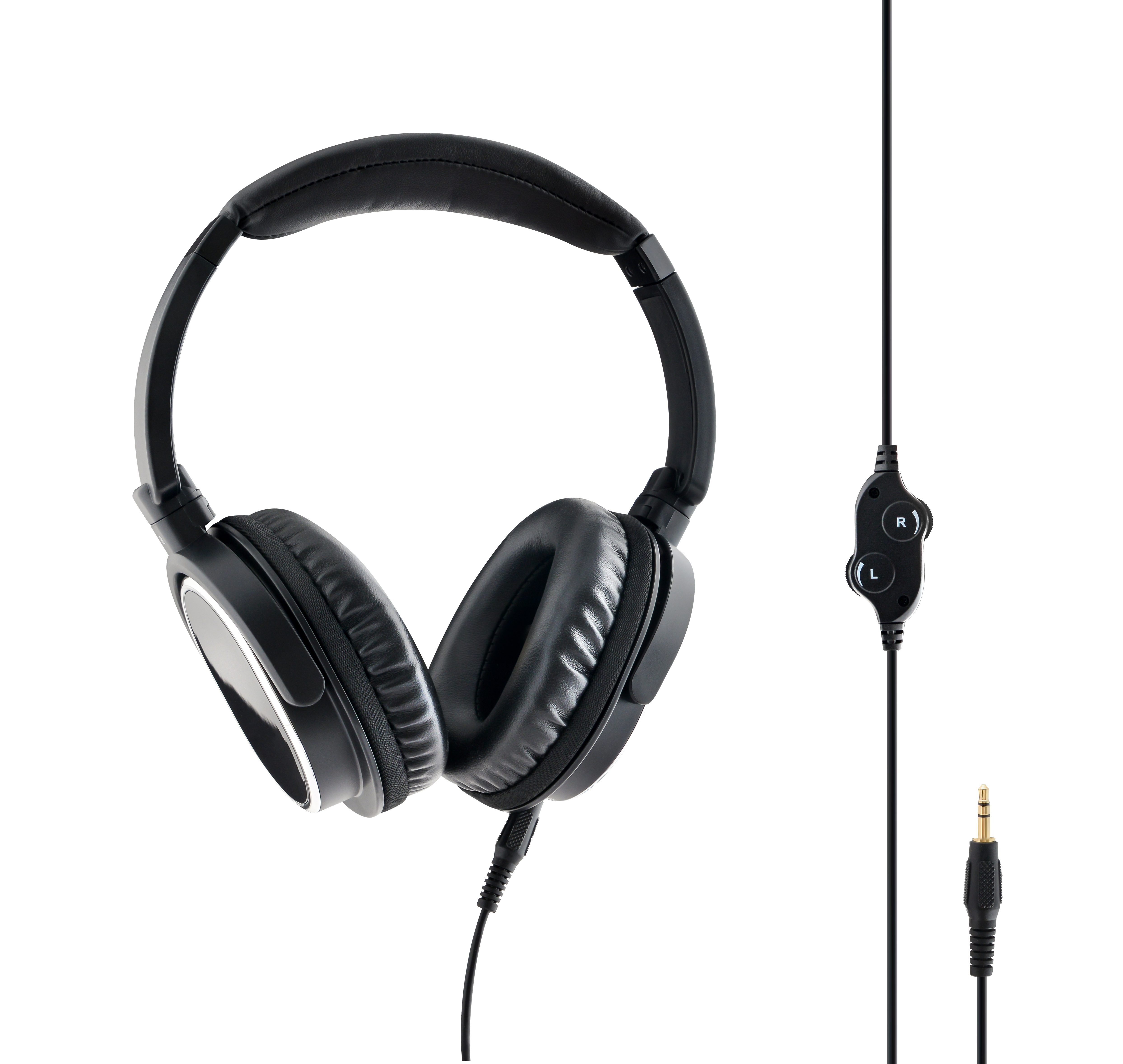 HUMANTECHNIK BequemerTV-Kopfhörer mit Kabel, L/R-Lautstärke getrennt regelbar Over-Ear-Kopfhörer (keine, kabelgebunden, extralanges Kabel 5,5m)