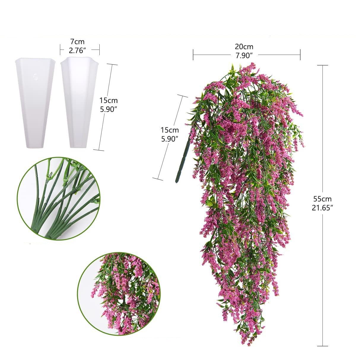 Kunstblumenstrauß 2 Stück Hängende Kunstpflanzen Lavendel, günstig online kaufen