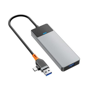 Wiwu USB- Adapter HUB A431C 4in1 USB A/C Buchse auf USB3.0x3+USB-Cx1 USB-Adapter