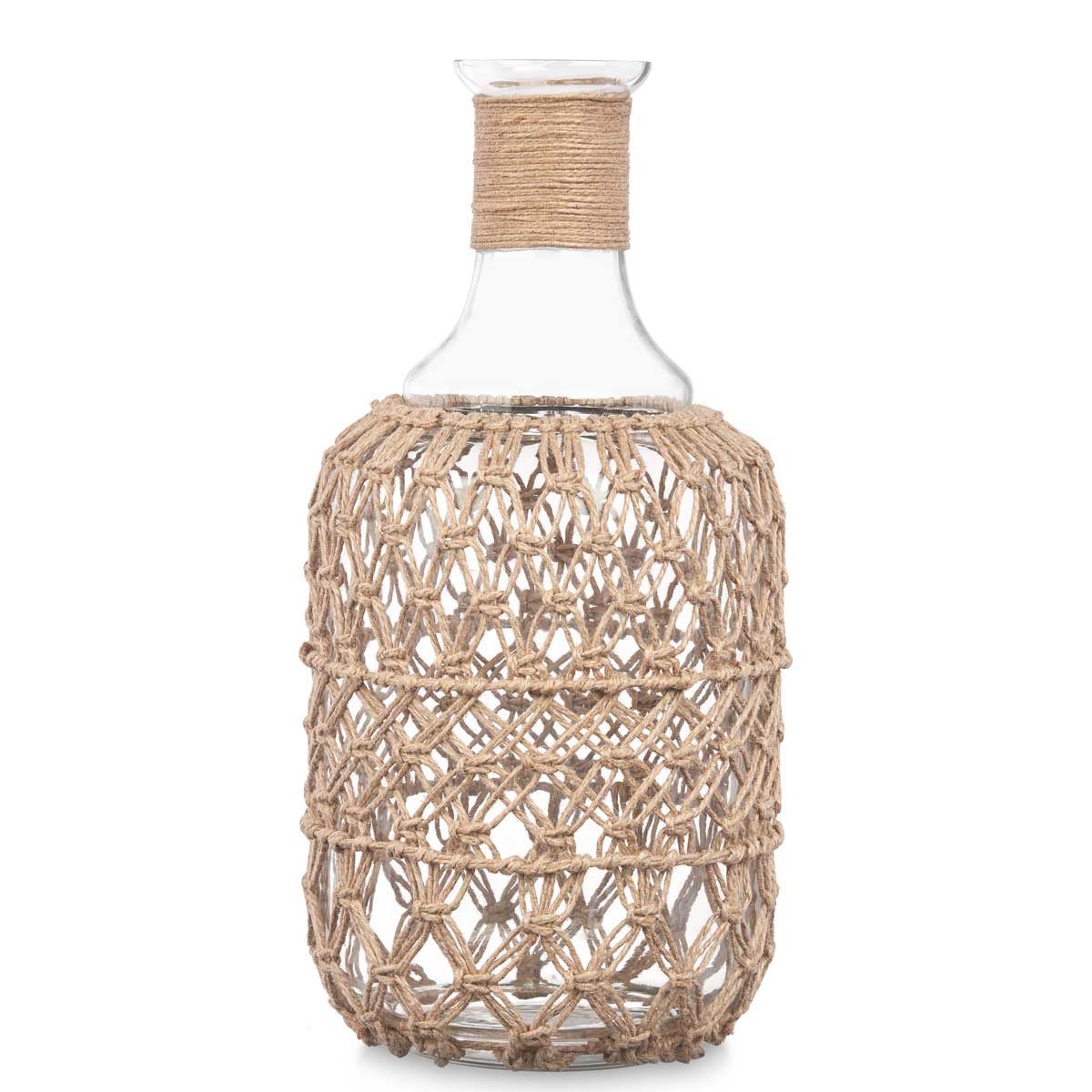 Giftdecor Vorratsglas Dekorative Flasche in geflochtener Schnur, Glas, (einzeln, einzeln)