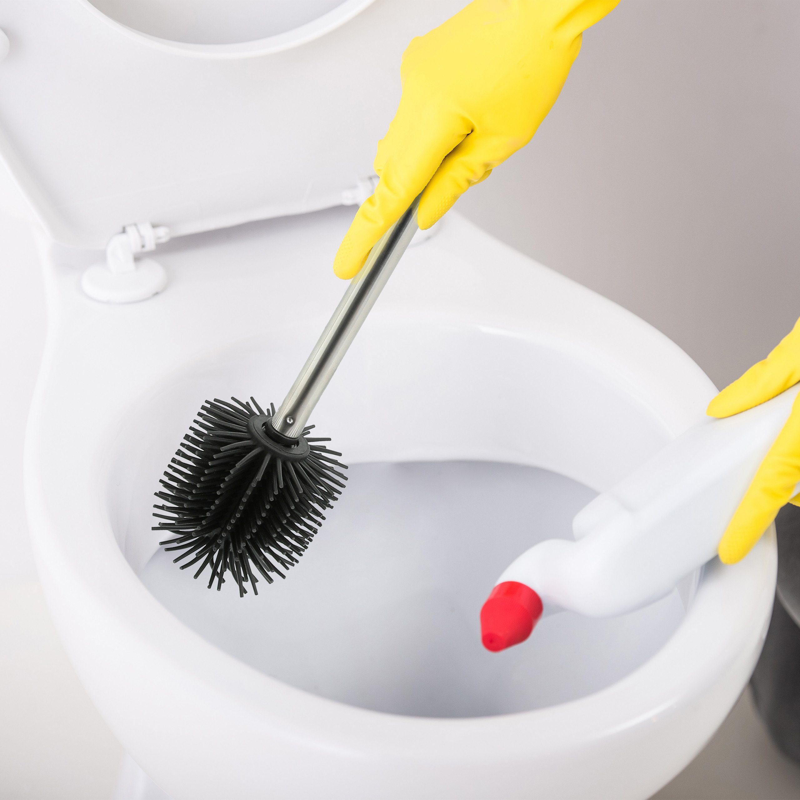 relaxdays WC-Reinigungsbürste Toilettenbürste Silikon 2er Set, WC-Garnituren mit Innengewinde von ca. 12 mm, Alle handelsüblichen WC-Garnituren, (2er Set, 2-tlg., 2er Set)