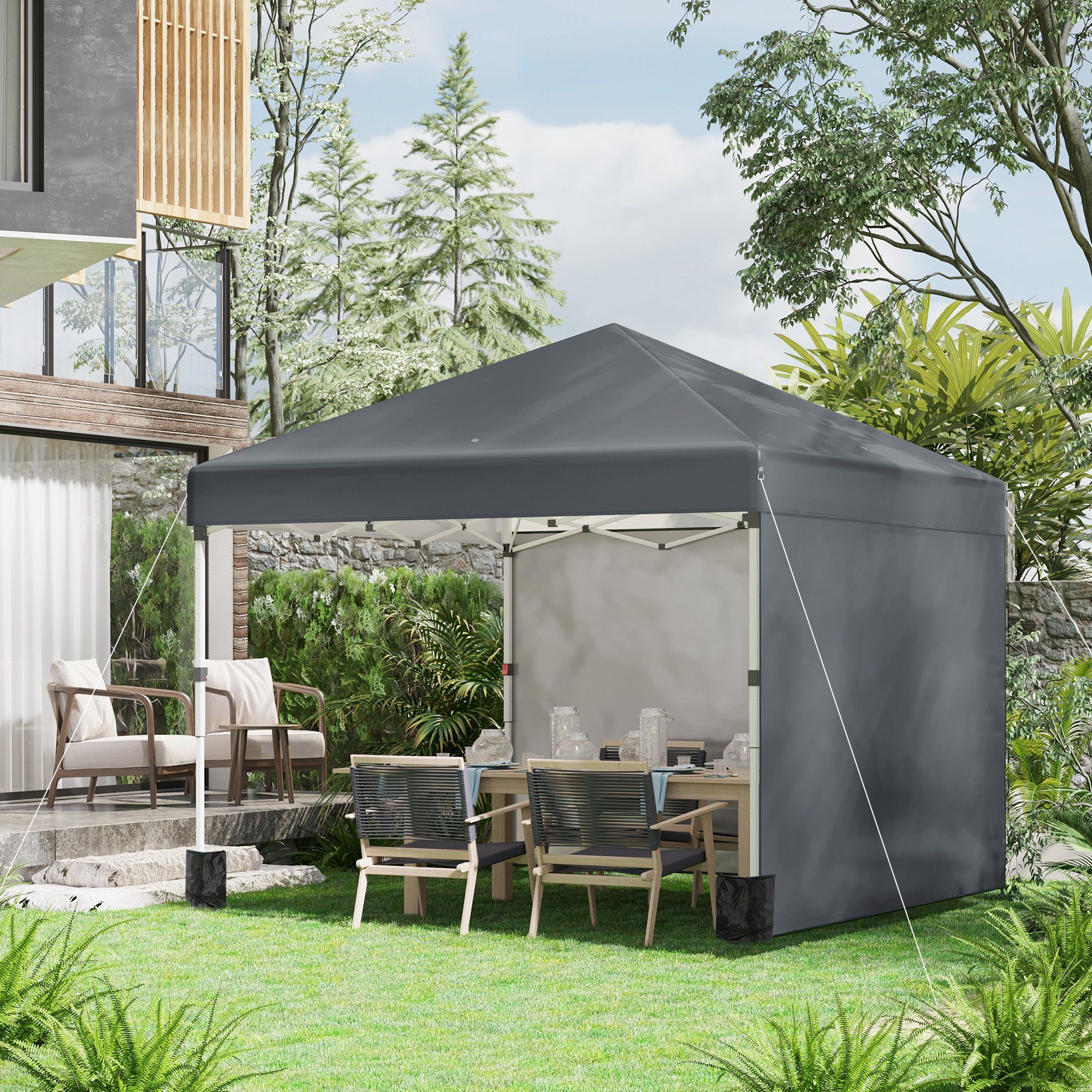 Outsunny Faltpavillon Pavillon UV-Schutz, mit 2 günstig online kaufen