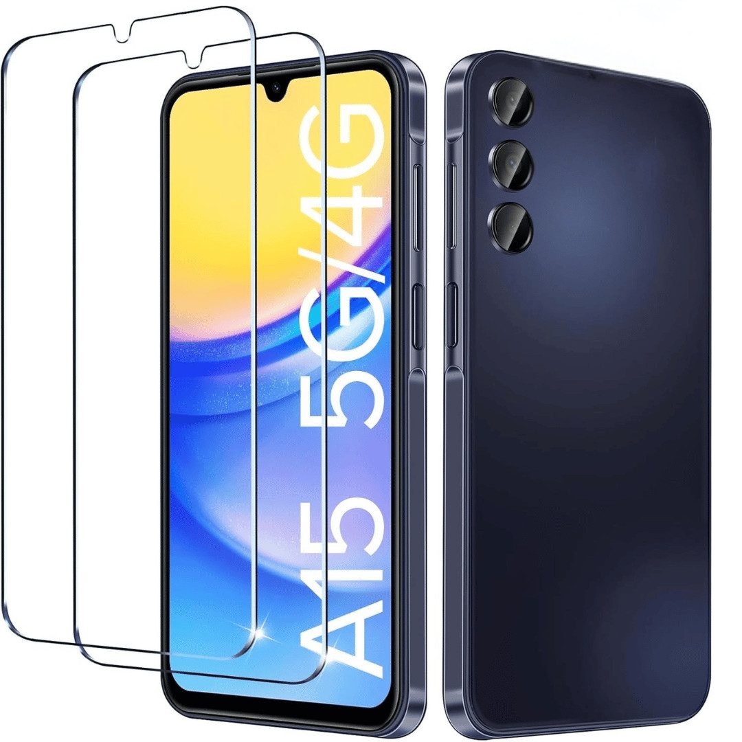 SmartUP Displayschutzglas 2X Schutzglas für Samsung Galaxy A15 5G Panzerfolie Display Full 9H für Für Samsung Galaxy A15 5G, kompletter Displayschutz