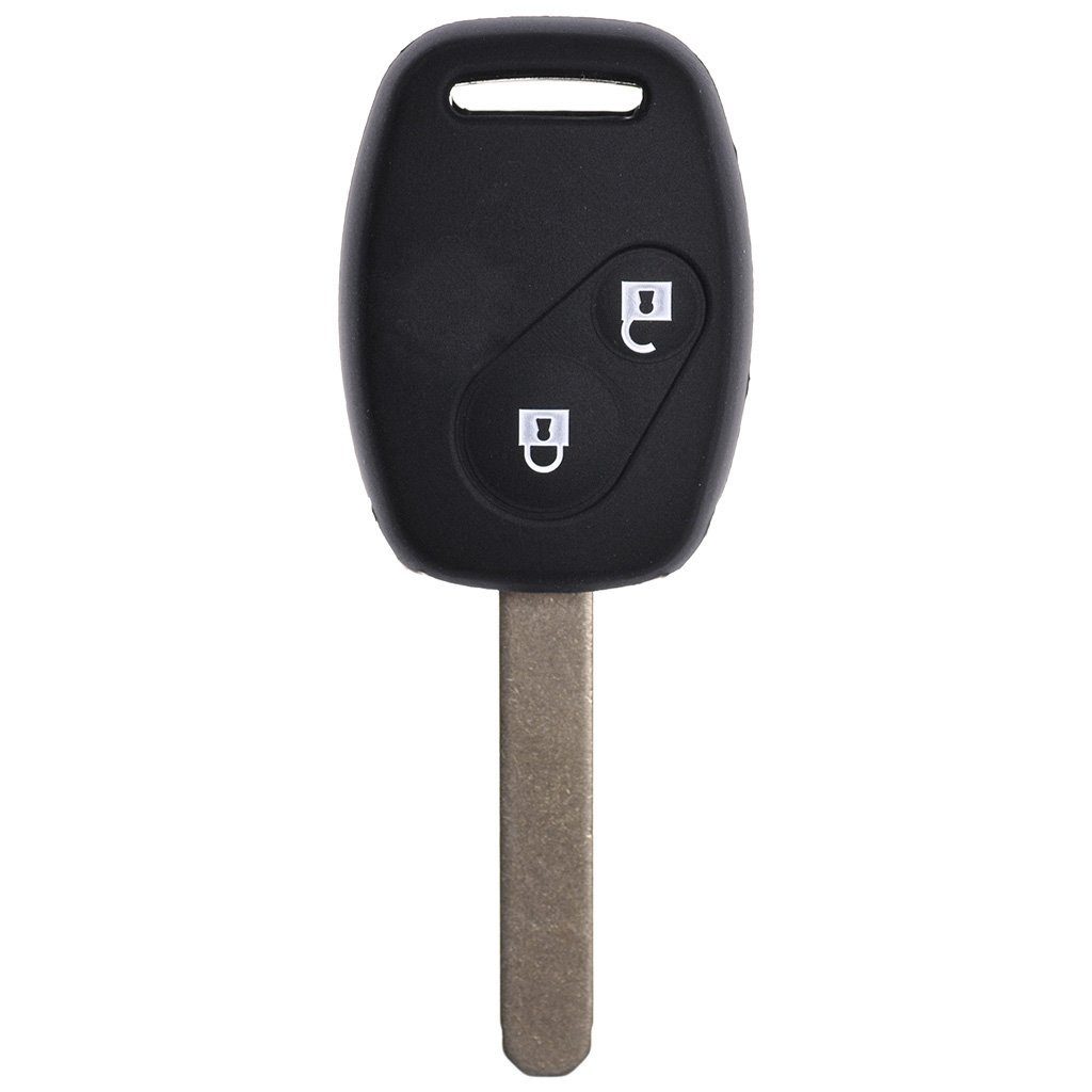mt-key Schlüsseltasche Autoschlüssel Softcase Silikon Schutzhülle Schwarz, für Honda Accord Civic Jazz FR-V CR-V 2 Tasten Funk Fernbedienung
