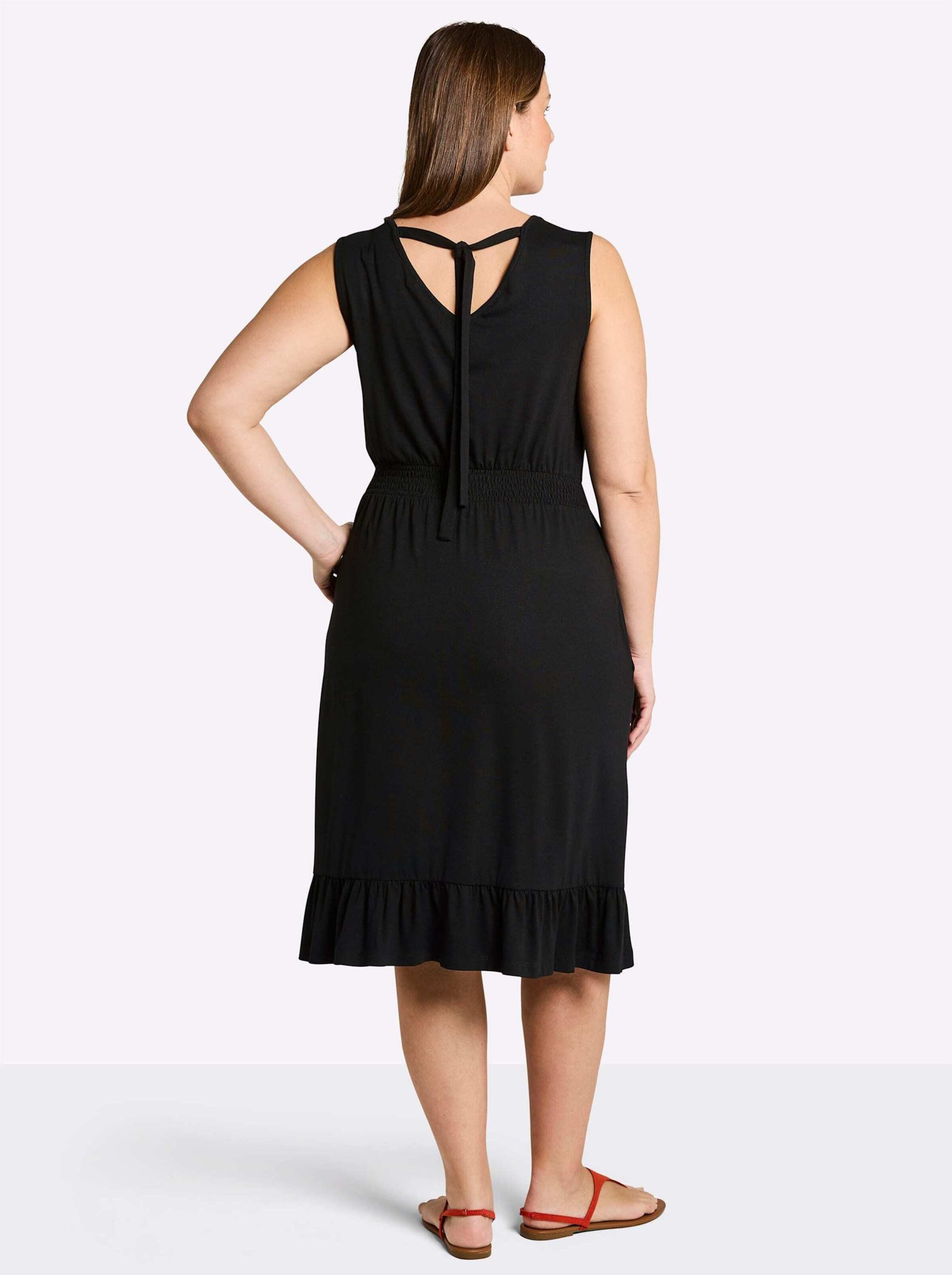 Sheego Jerseykleid Jersey-Kleid Ärmellos