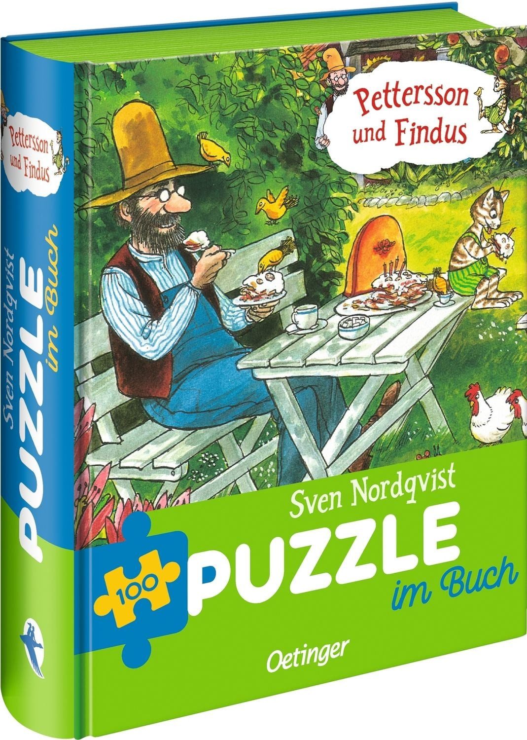 Spiel Pettersson und Findus. Puzzle im Buch. 100 Teile