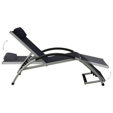 vidaXL Gartenlounge-Sessel Liegestuhl Relaxstuhl Gartenliege Sonnenliege mit Nackenkissen Textil