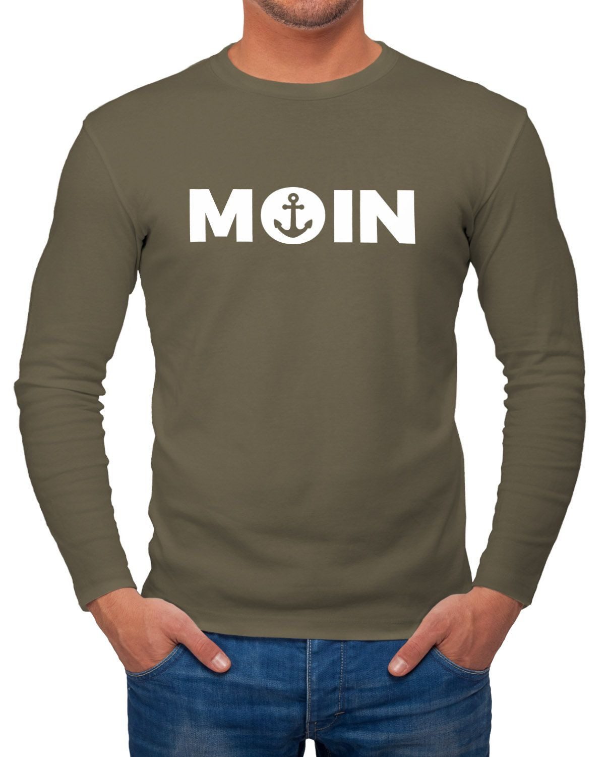 Longsleeve Herren Longsleeve Moin mit Anker Langarmshirt Moonworks®