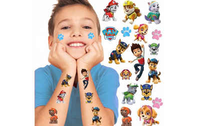 Festivalartikel Kindertattoo PAW PATROL Tattoos Kindertattoos Abwaschbar Party Geburtstag, 17-tlg.