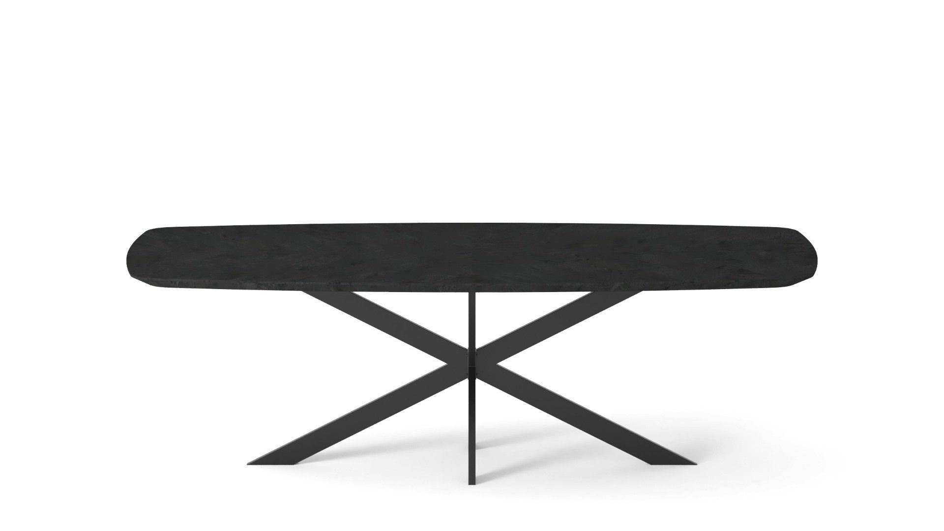 I Catchers Esstisch Esstisch Fort Curved Rectangular Dining Table Top Only Herring Bone Black