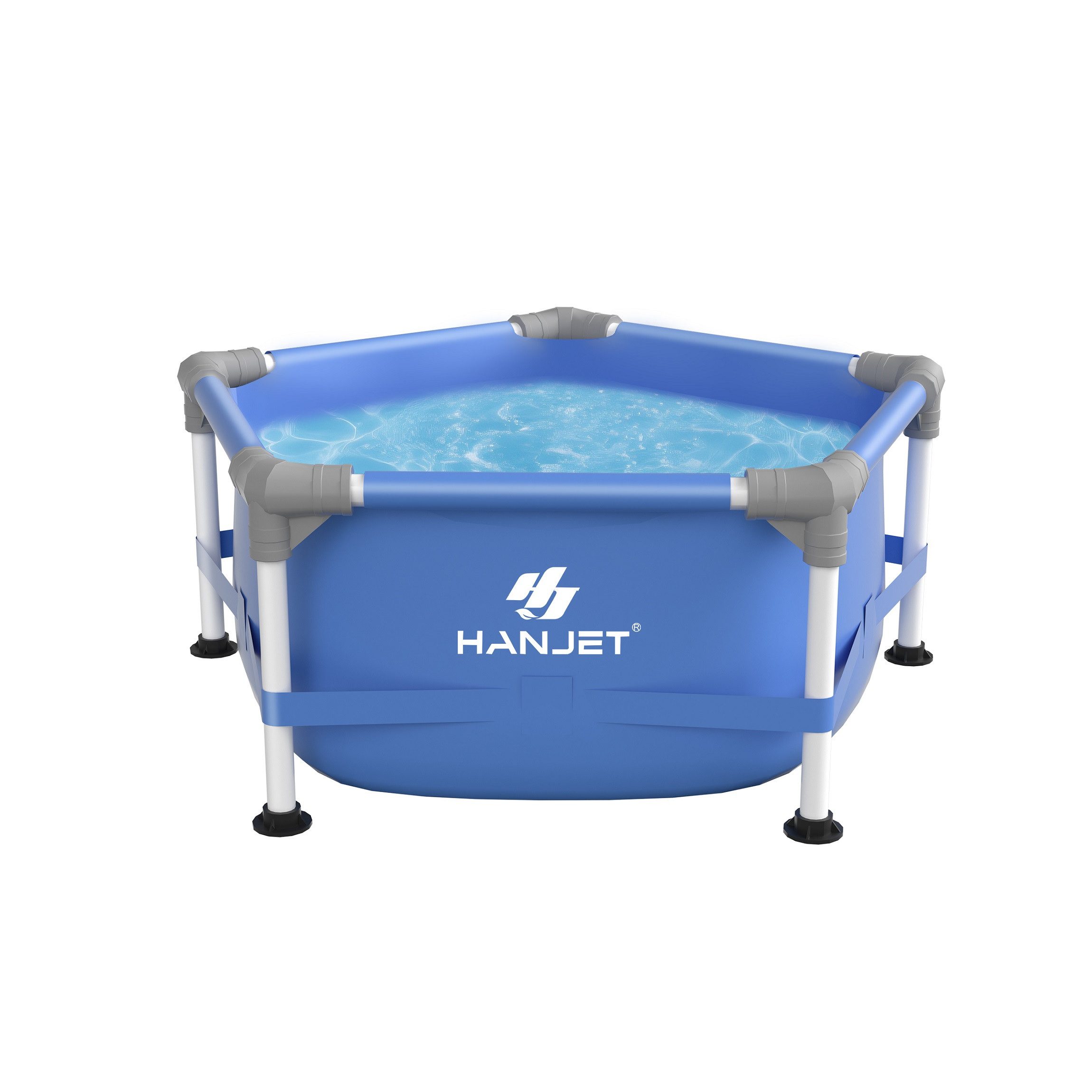 Hanjet Rundpool Hanjet Steel Frame Pool PE Schwimmbecken Gartenpool,rund, Blau
