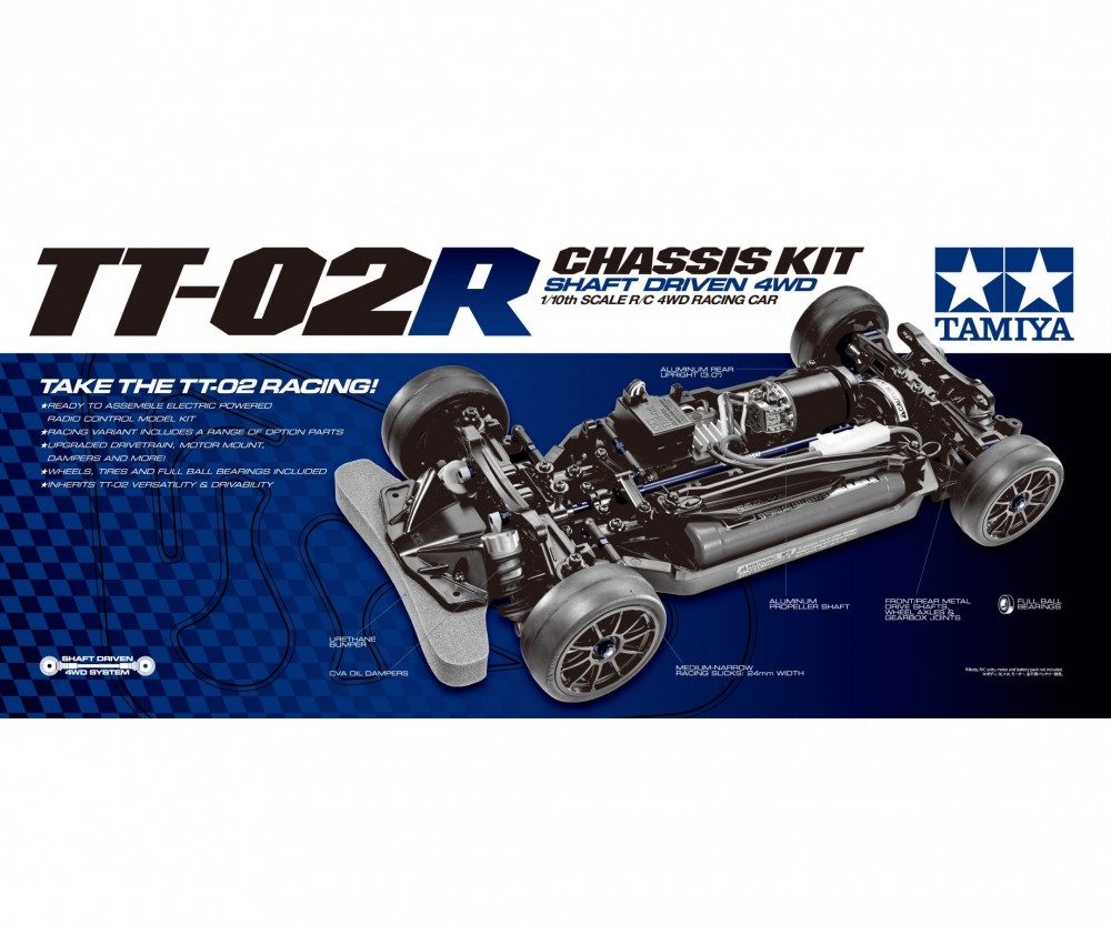 Tamiya RC-Buggy Tamiya RC TT-02R Glattbahner Chassis 1:10 Bausatz