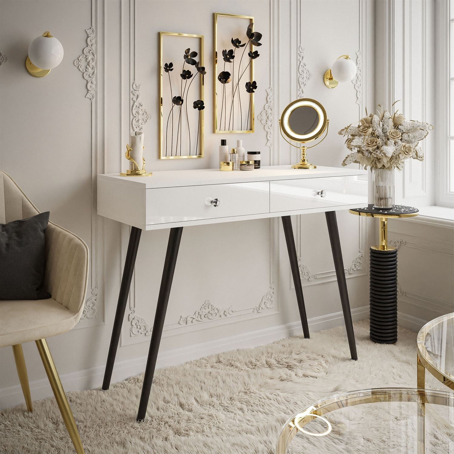 Lookway Konsolentisch SIENNA LOFT auf schwarzen günstig online kaufen