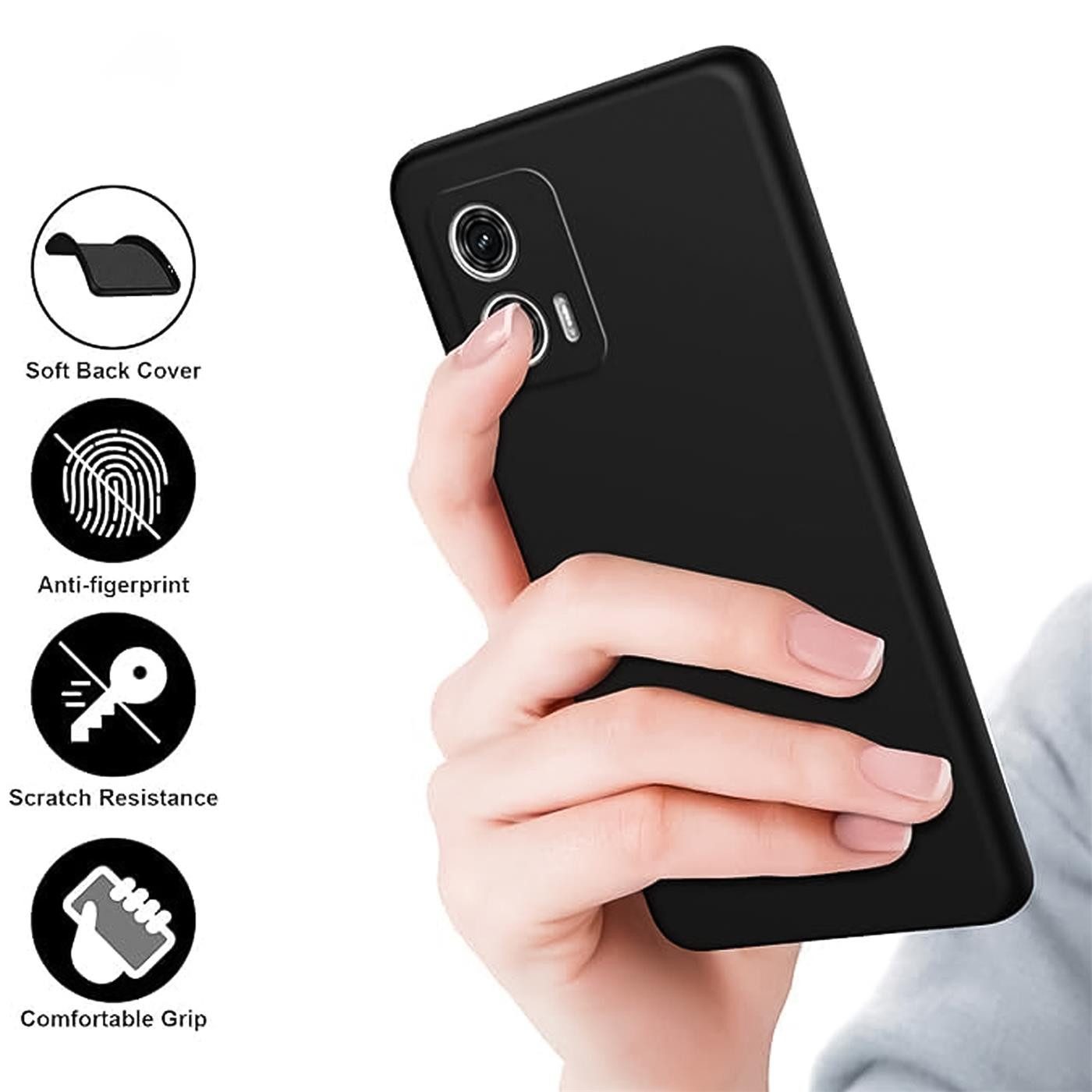 CoolGadget Handyhülle Black Series Handy Hülle für Motorola Moto G34 5G 6,5 Zoll, Edle Silikon Schlicht Schutzhülle für Motorola Moto G34 5G Hülle – Bild 5 von 5