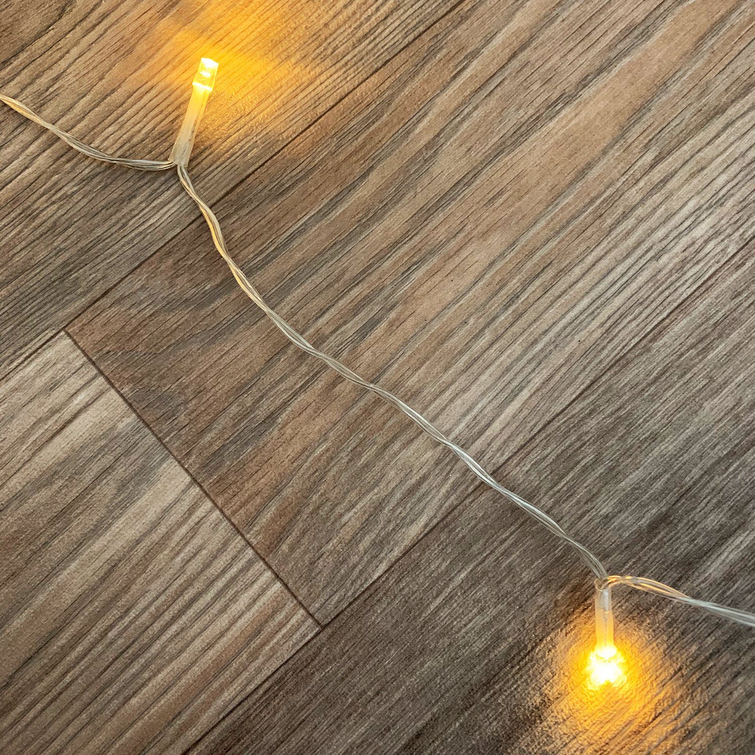 Mojawo Lichtervorhang 30er LED + warmweiß Innen mit Batteriekette - Timerfunktion Außen