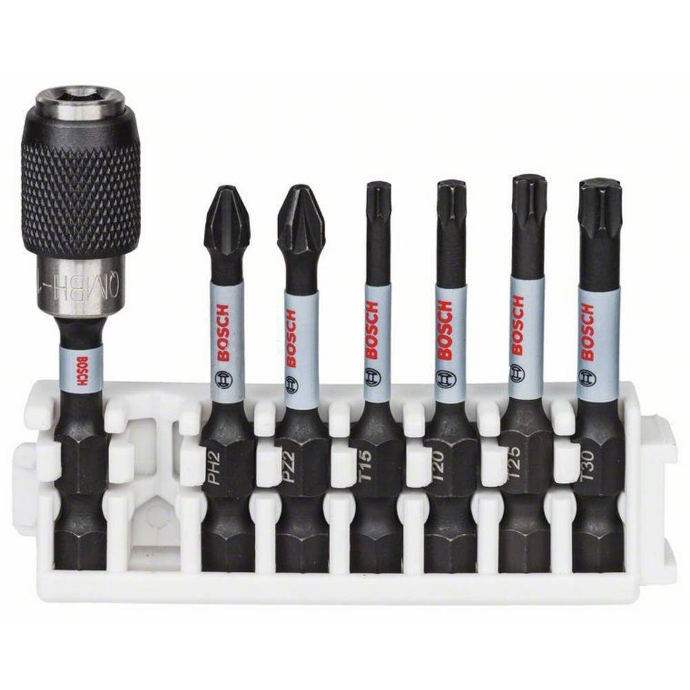 BOSCH Kreuzschlitz-Bit Schrauberbit-Set Impact Control, 7-teilig, PH2