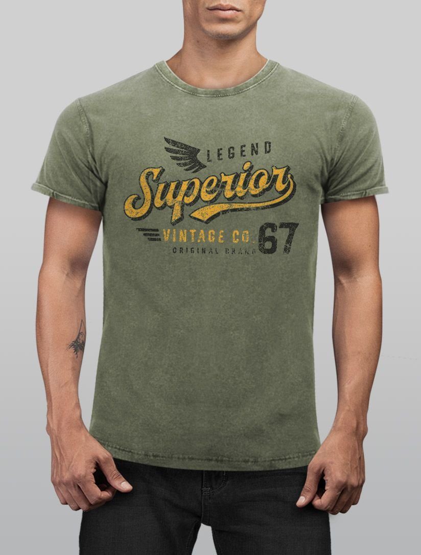 Neverless Print-Shirt Herren Vintage Shirt Retro günstig online kaufen
