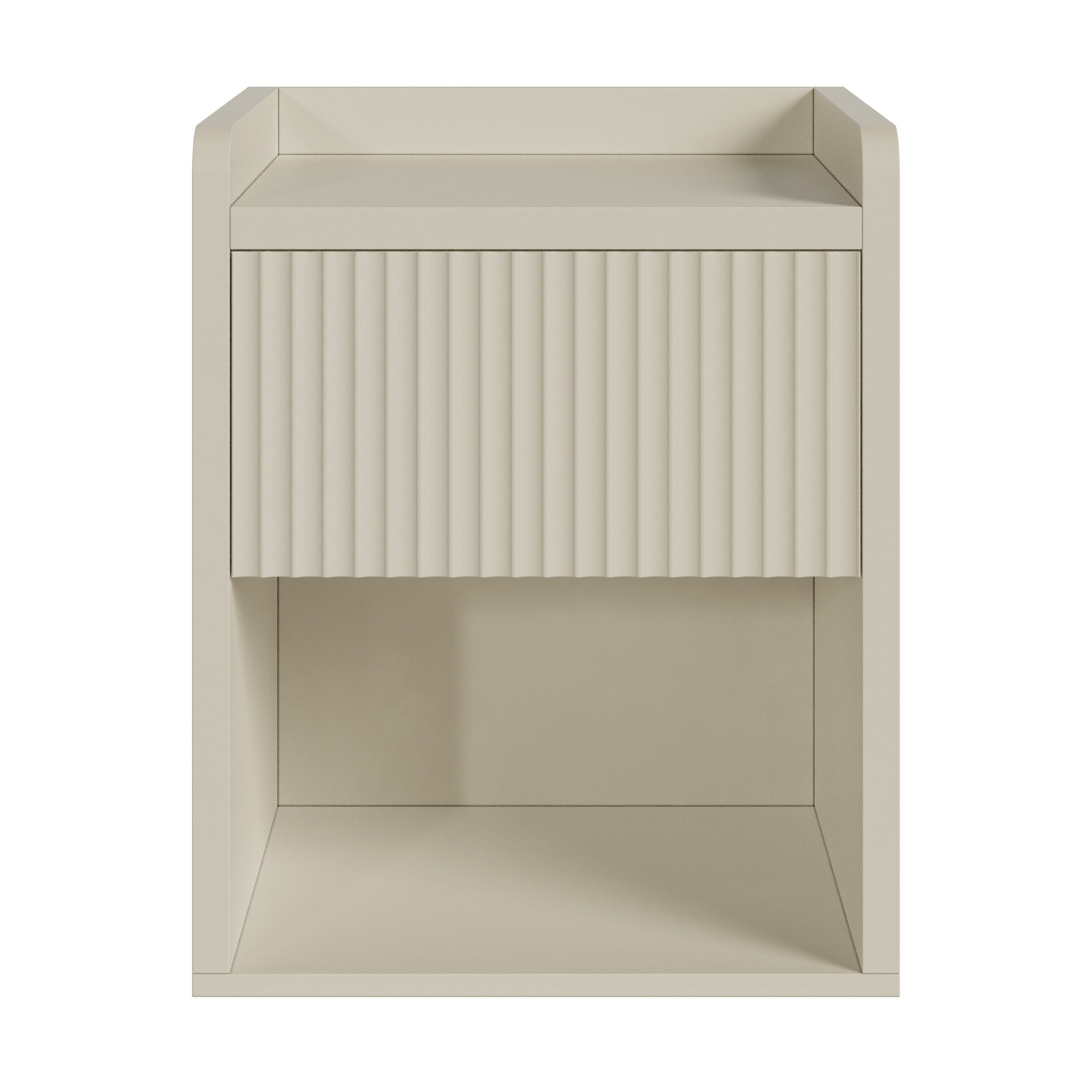 en.casa Nachttisch (1-St), »Nand« 1 Schublade 1 offenes Fach 55 x 45 x 39 cm Sandfarben