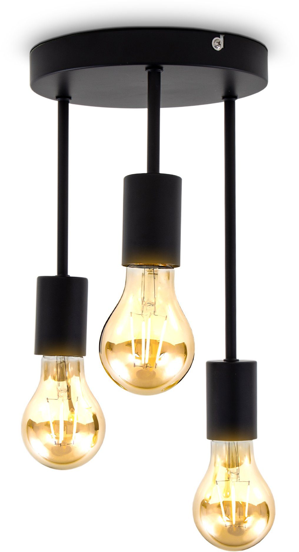 B.K.Licht Deckenspot BK_DS1458 Deckenlampe, Retro, Schwarz günstig online kaufen