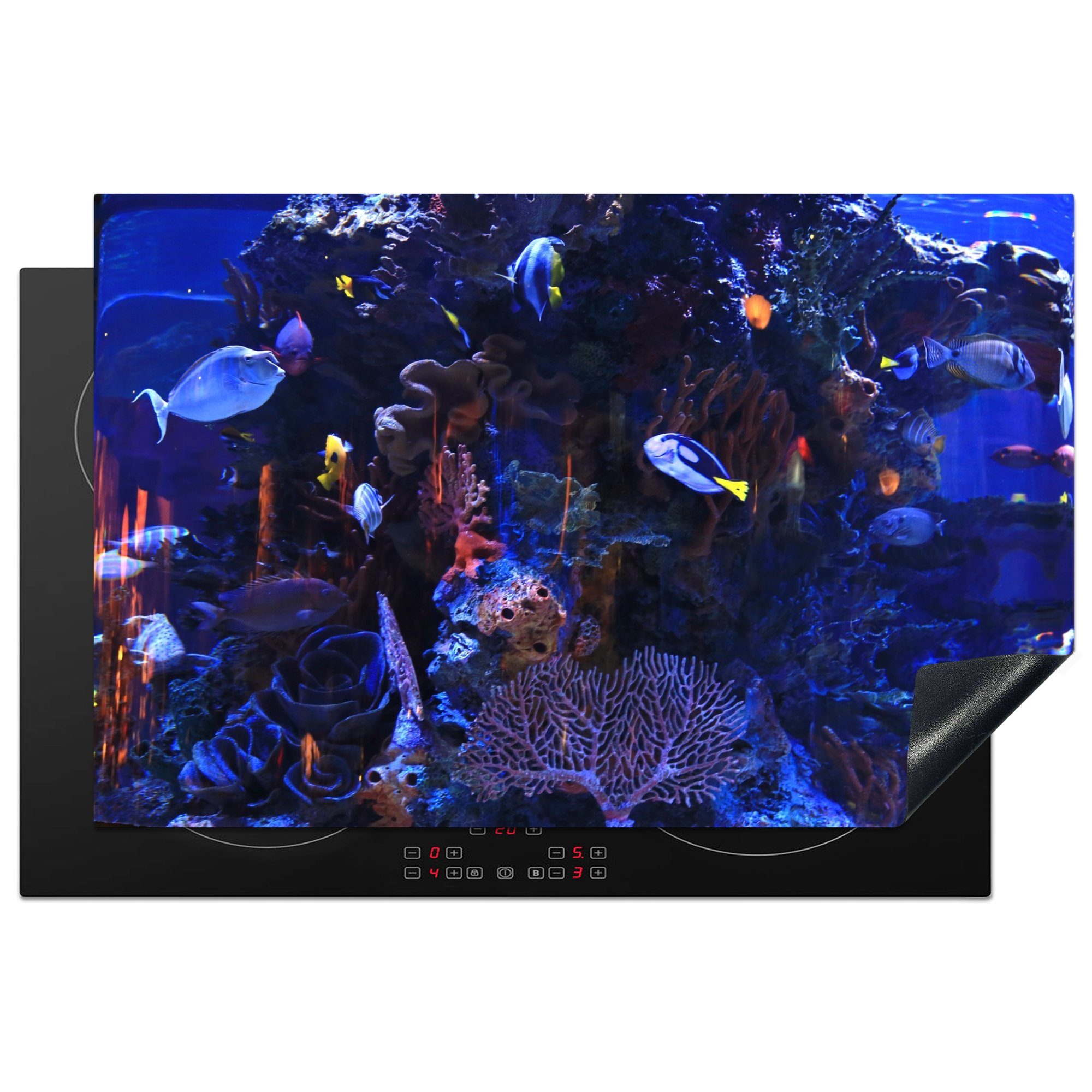 MuchoWow Herdblende-/Abdeckplatte Tropisches Meerwasseraquarium, Vinyl, (1 tlg), 81x52 cm, Induktionskochfeld Schutz für die küche, Ceranfeldabdeckung