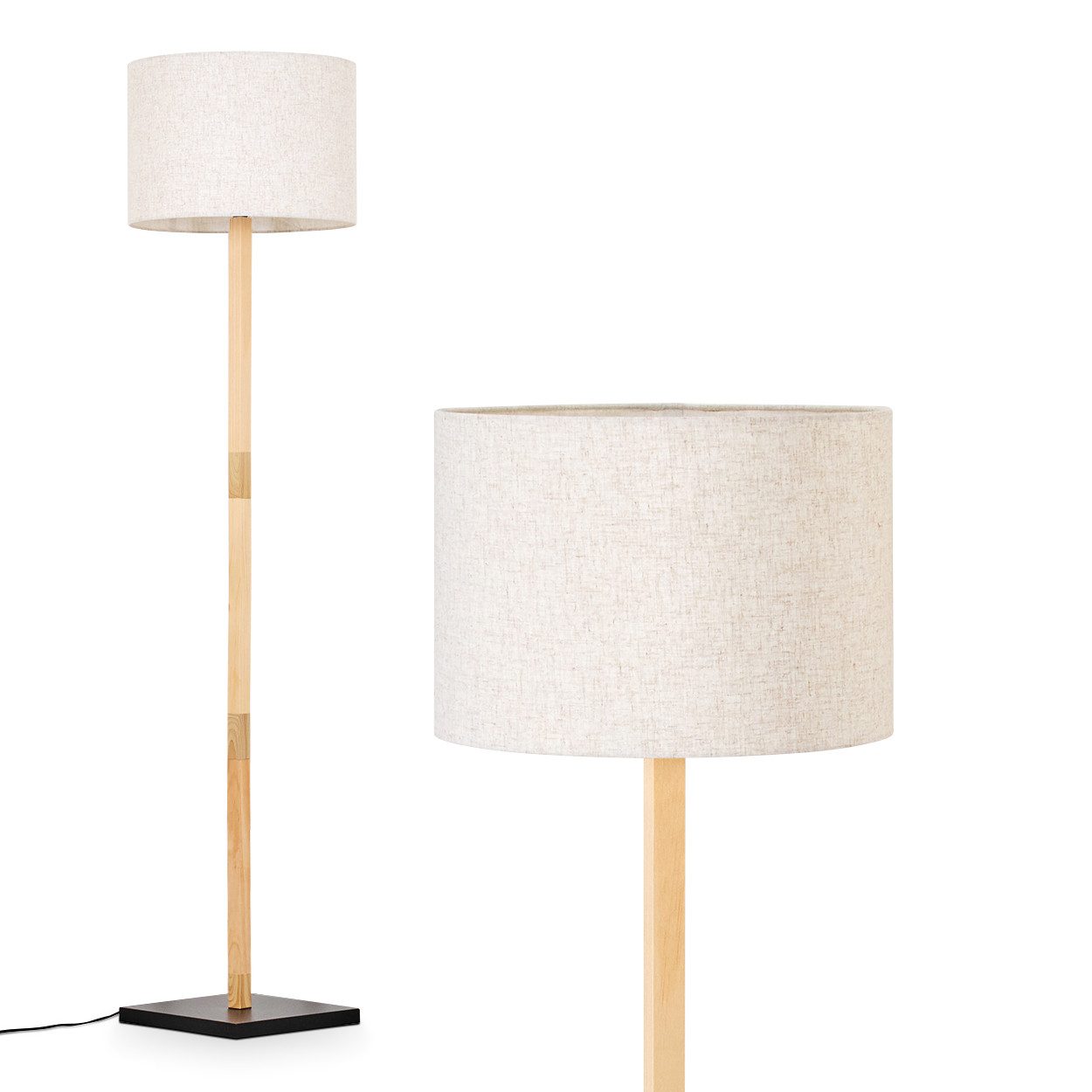 hofstein Stehlampe Stehlampe aus Holz/Stoff in günstig online kaufen