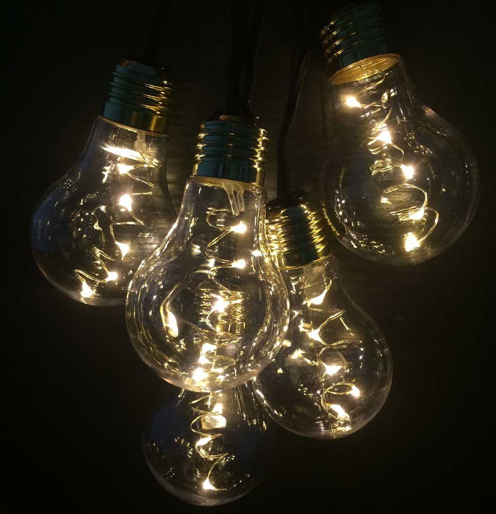 FHS LEDLichterkette, Party Lichterkette Außen Retro Optik 2,7m 10