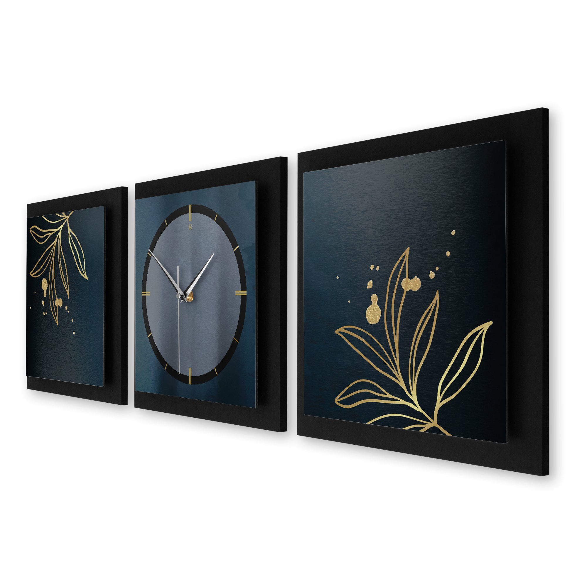 (ohne Funk- Ticken; Quarzuhrwerk; oder Blue Wanduhr außergewöhnlich, elegant, Kreative Feder klein Elegant modern) (90x30cm)