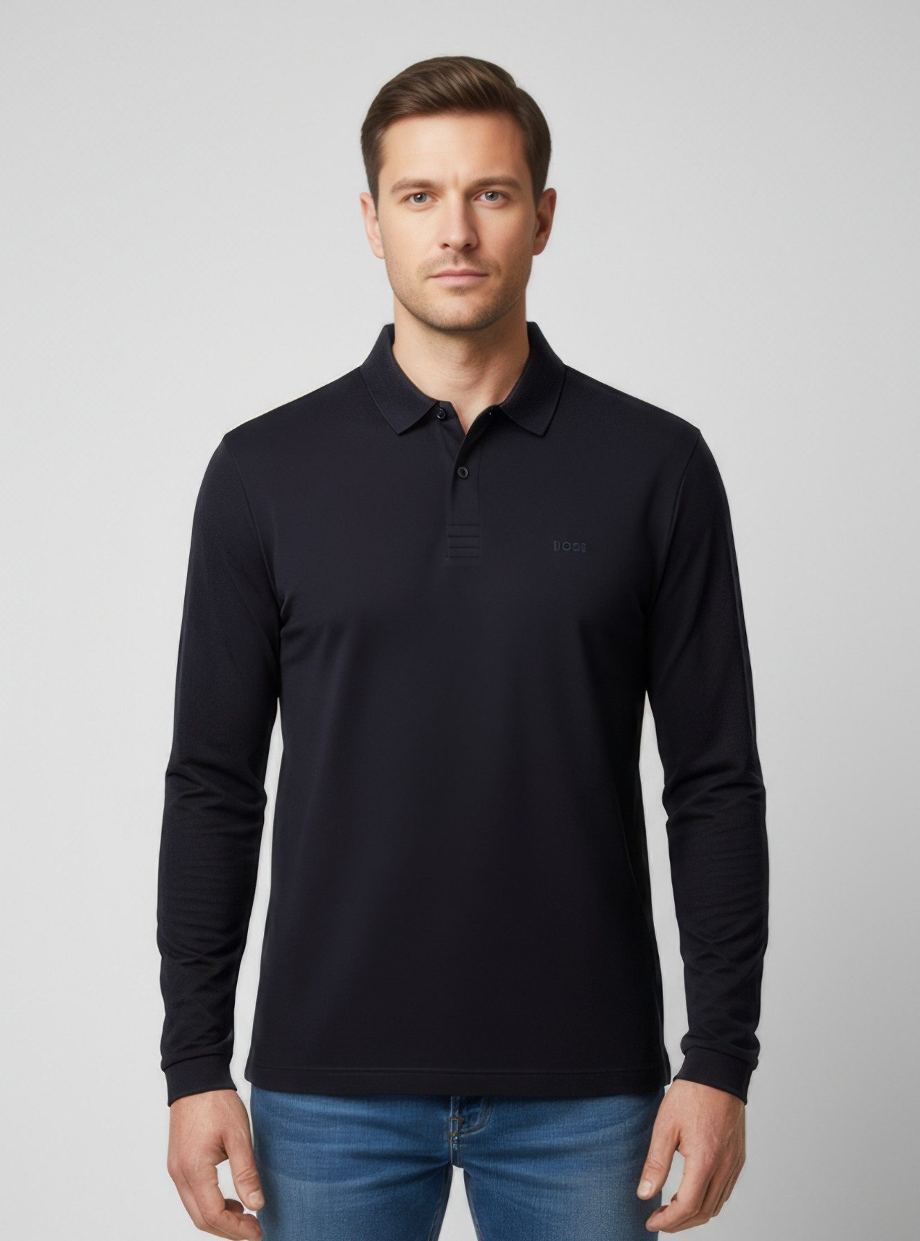 BOSS GREEN Langarm-Poloshirt Pirol Langarm, regular fit, Logo-Stickerei günstig online kaufen