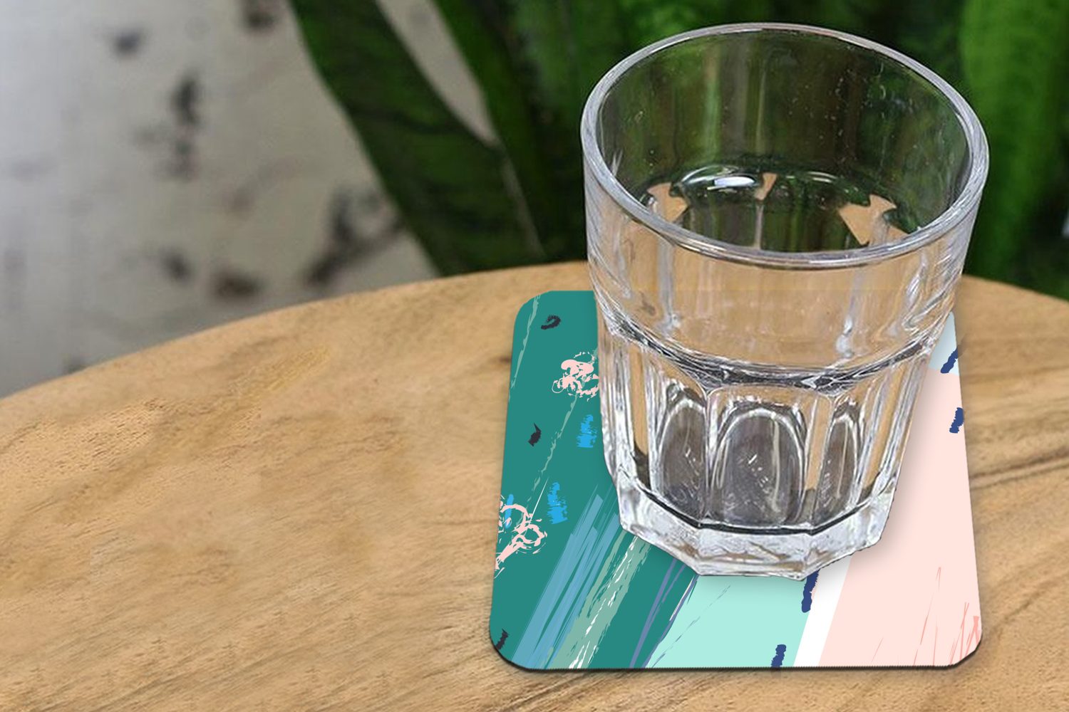 MuchoWow Glasuntersetzer Sommer Tischuntersetzer, 6-tlg., - Tasse Zubehör Untersetzer, - für Abstrakt Korkuntersetzer, Glasuntersetzer, Gläser, Blau