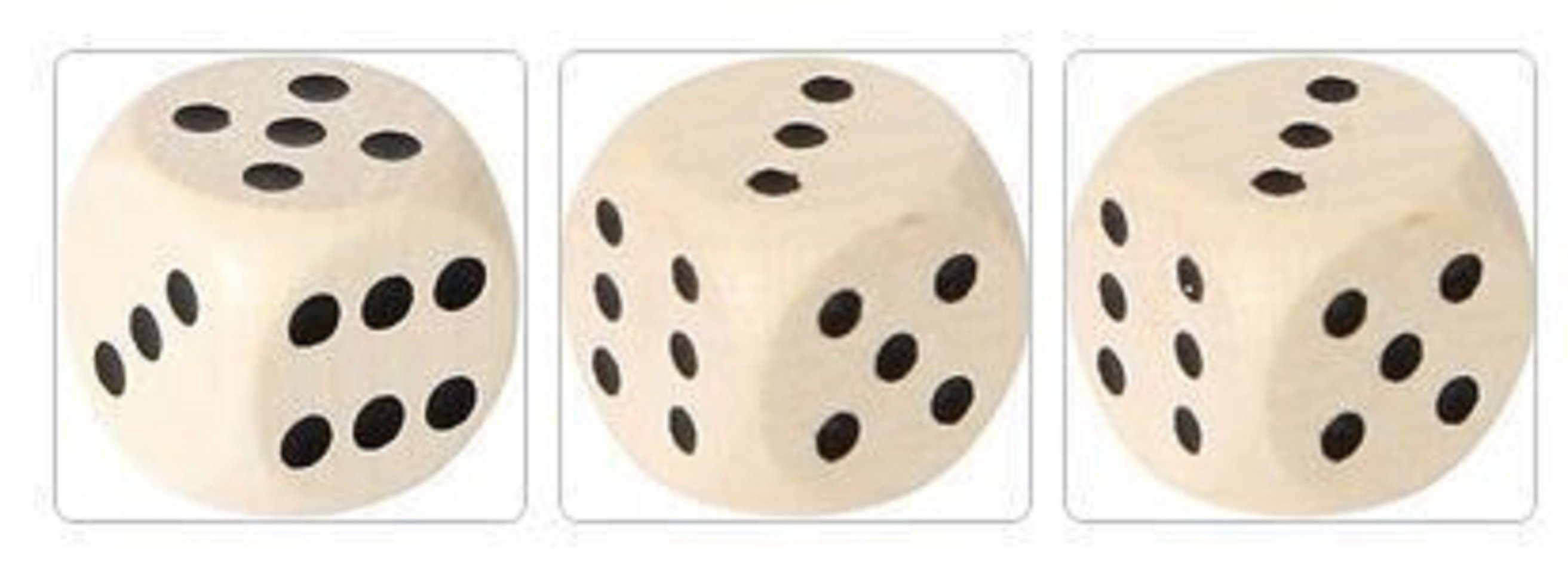 Bartl Spiel Holzwürfel - Augenwürfel, natur 6-seitiger Standardwürfel 3er-Set