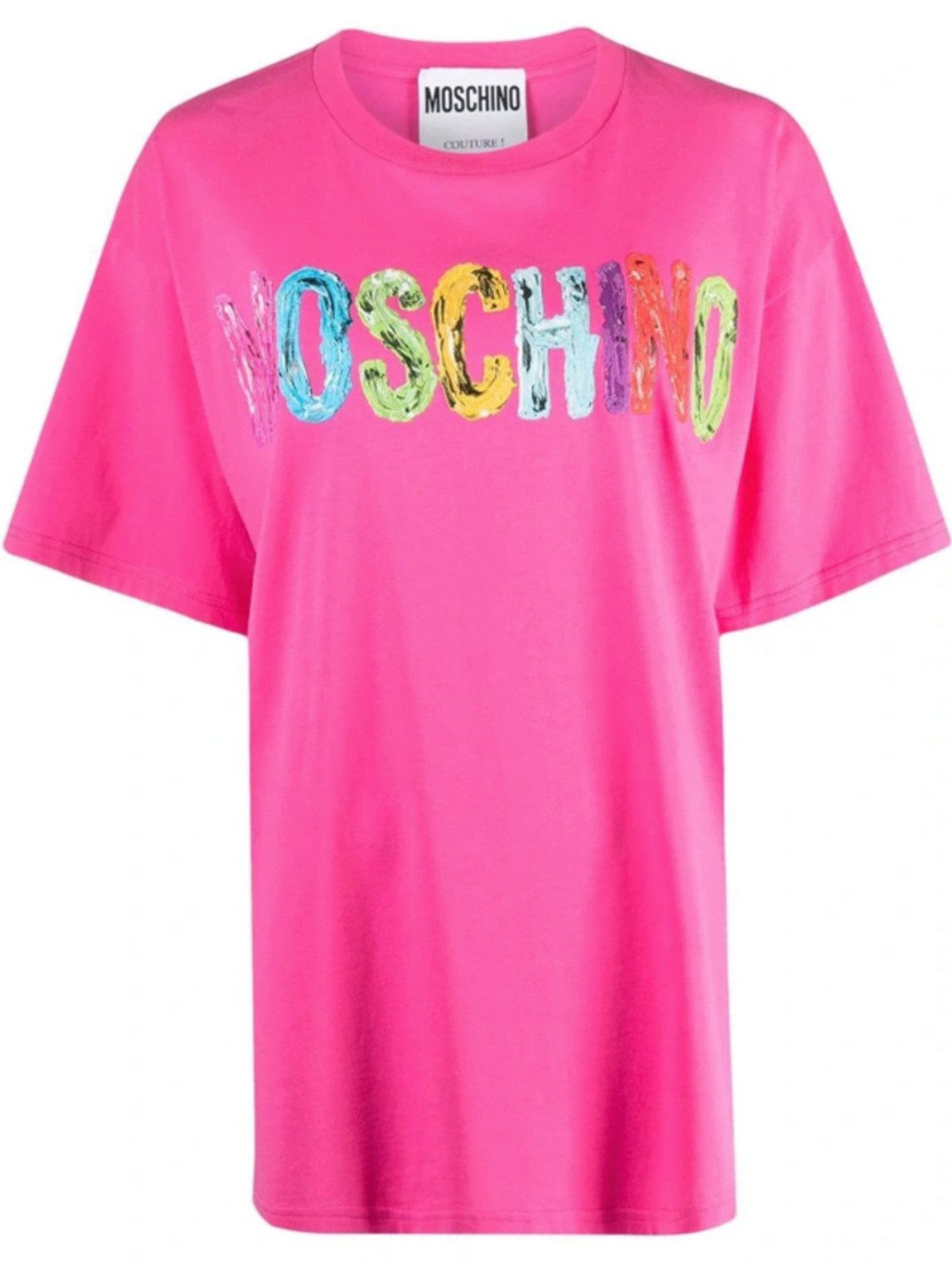 Moschino T-Shirt COUTURE 3D Logo Paint-Effect Shirt Oversize 3D-Logo mit handgemaltem Effekt