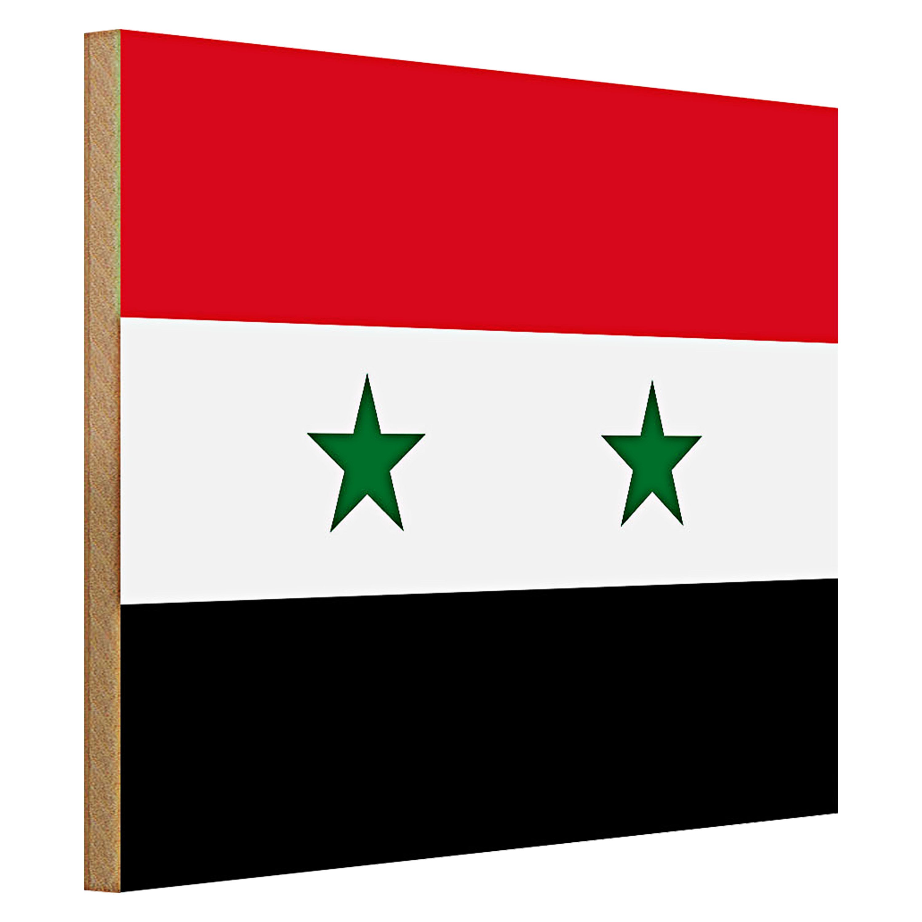 Roomando Holzbild Flagge Syrien 40x30cm Flag of Syria