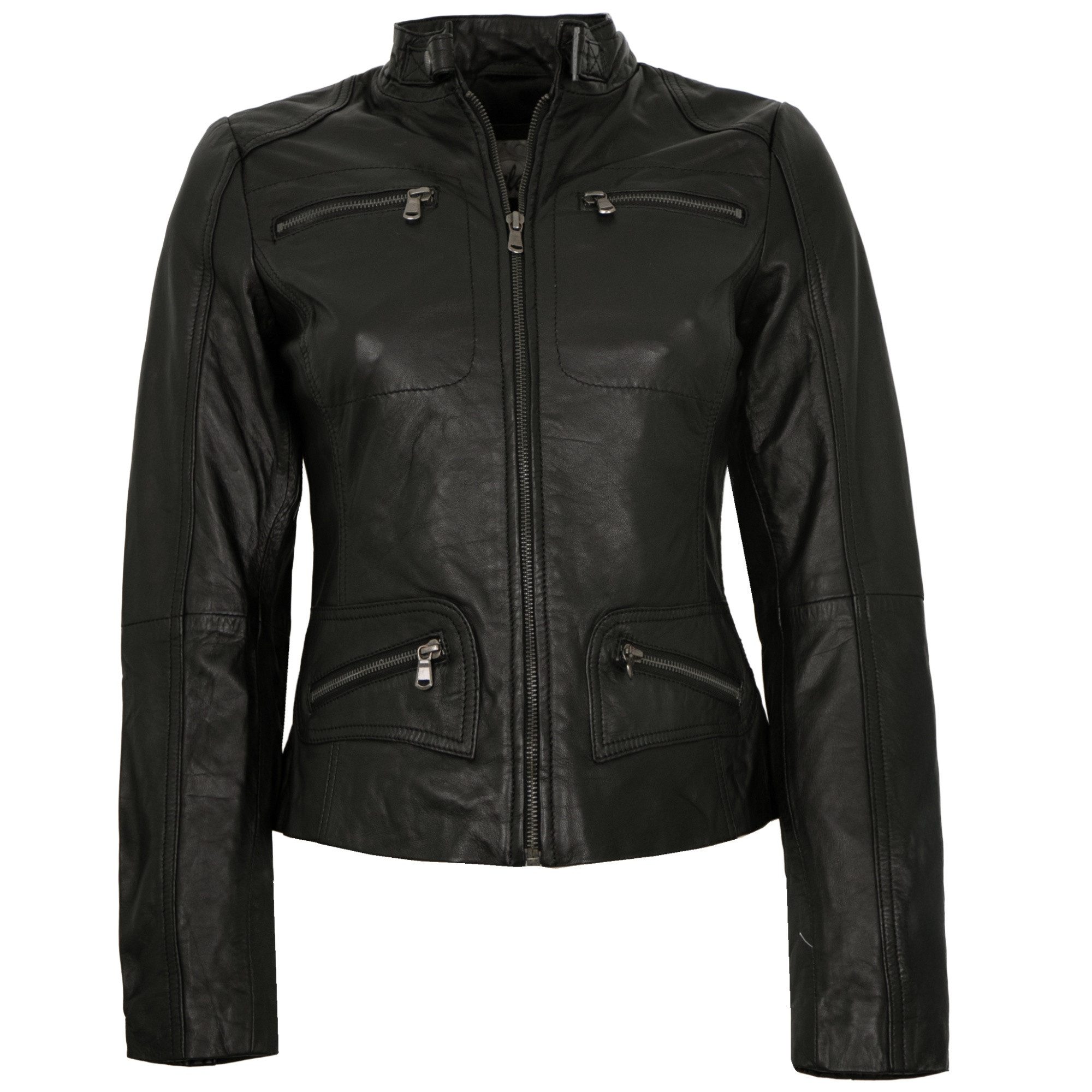 7eleven Lederjacke Katta-2 7eleven - Damen Lederjacke Lammnappa schwarz günstig online kaufen