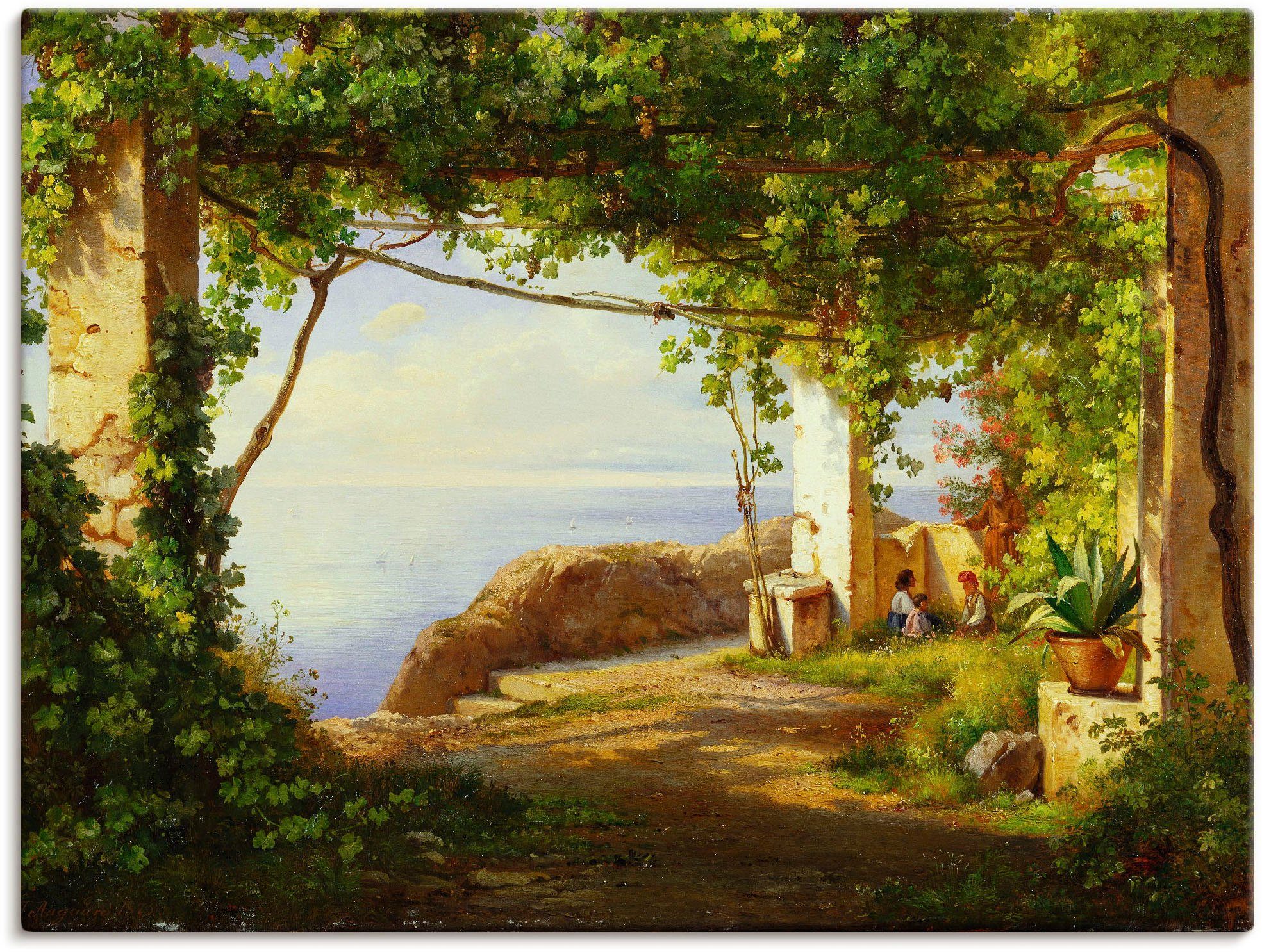 Artland Leinwandbild Sorrento. 1875, Garten (1 St), auf Holzrahmen gespannt