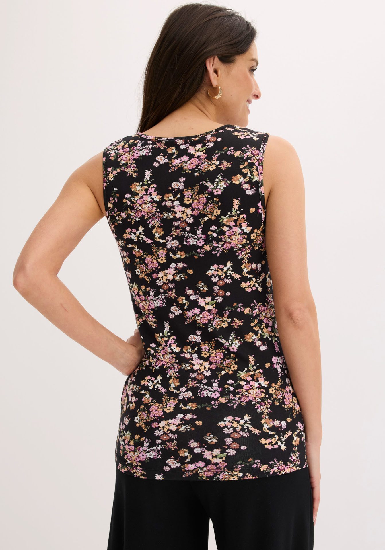 bonprix Shirttop ärmellos, figurbetont, feminin, eckiger Ausschnitt mit Deko-Schleife