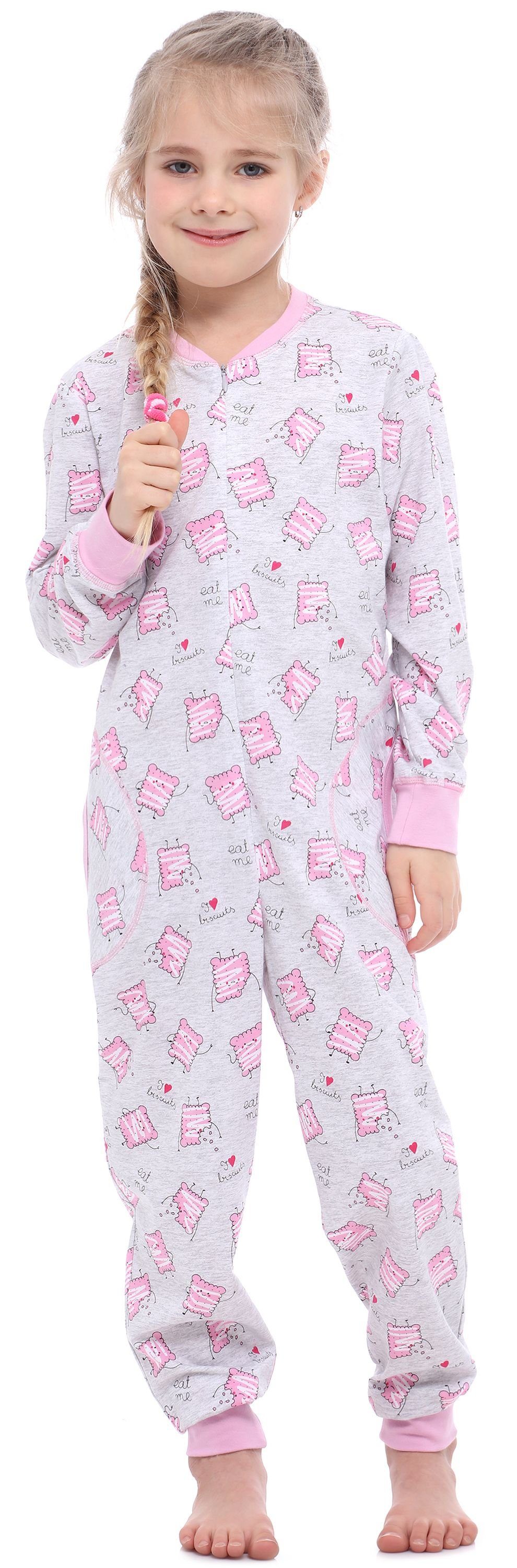 Schlafanzug MS10-186 Jumpsuit Merry Style Mädchen Kekse Melange Schlafanzug