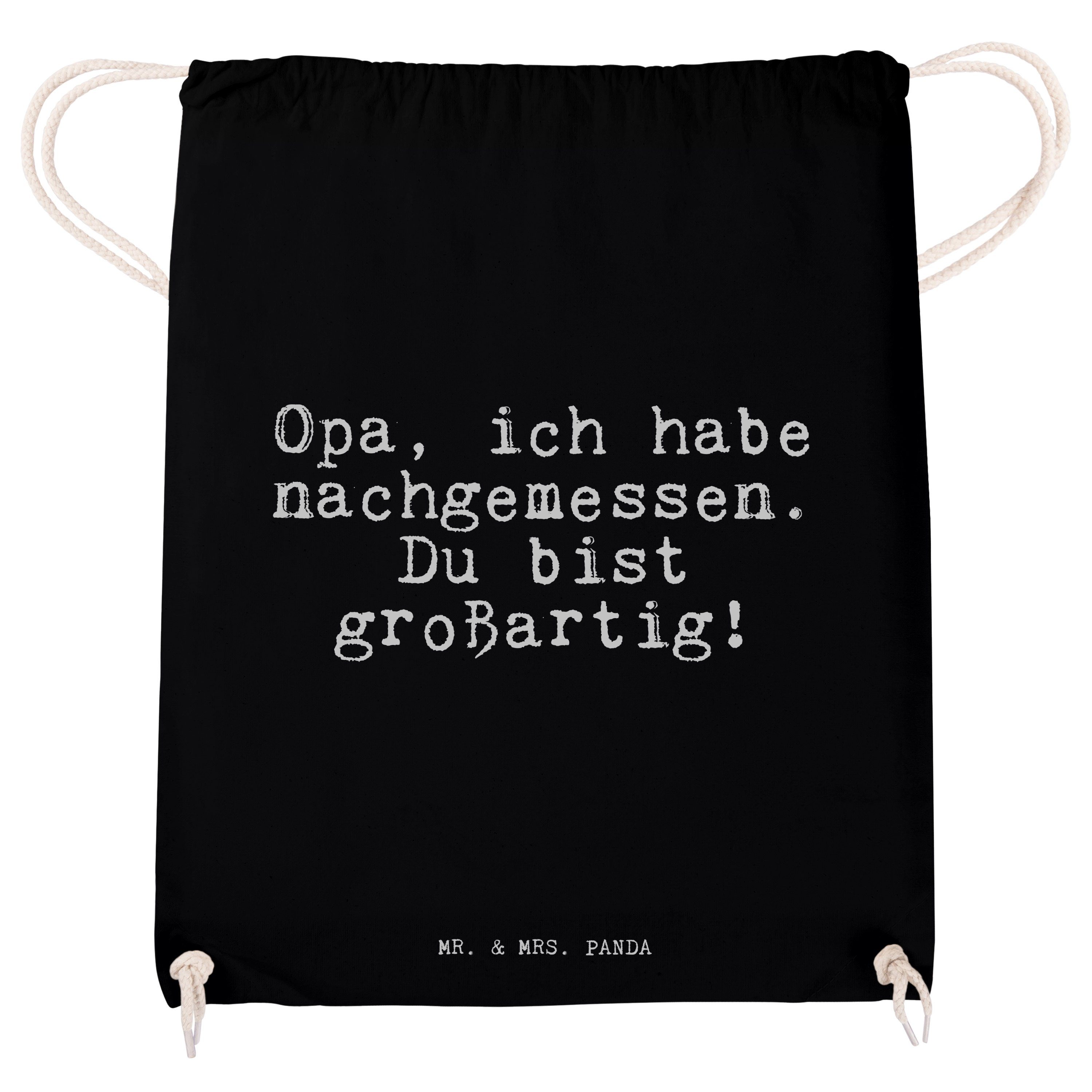 & - Mr. Geschenk, nachgemessen.... Spruch, Sporttasche Panda Opa, Schwarz (1-tlg) Dank habe Mrs. ich - Opa