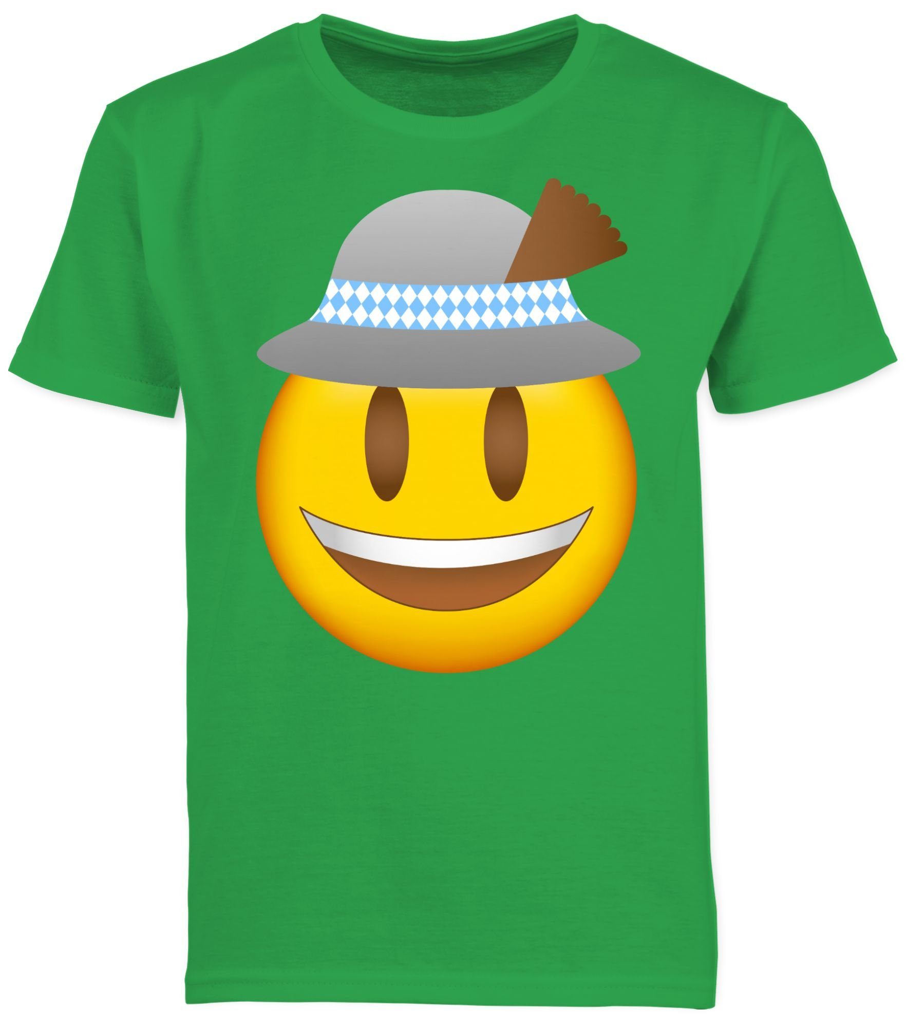 Shirtracer T-Shirt 2 Grün Kinder Oktoberfest Oktoberfest Outfit für Mode Hut Emoticon mit