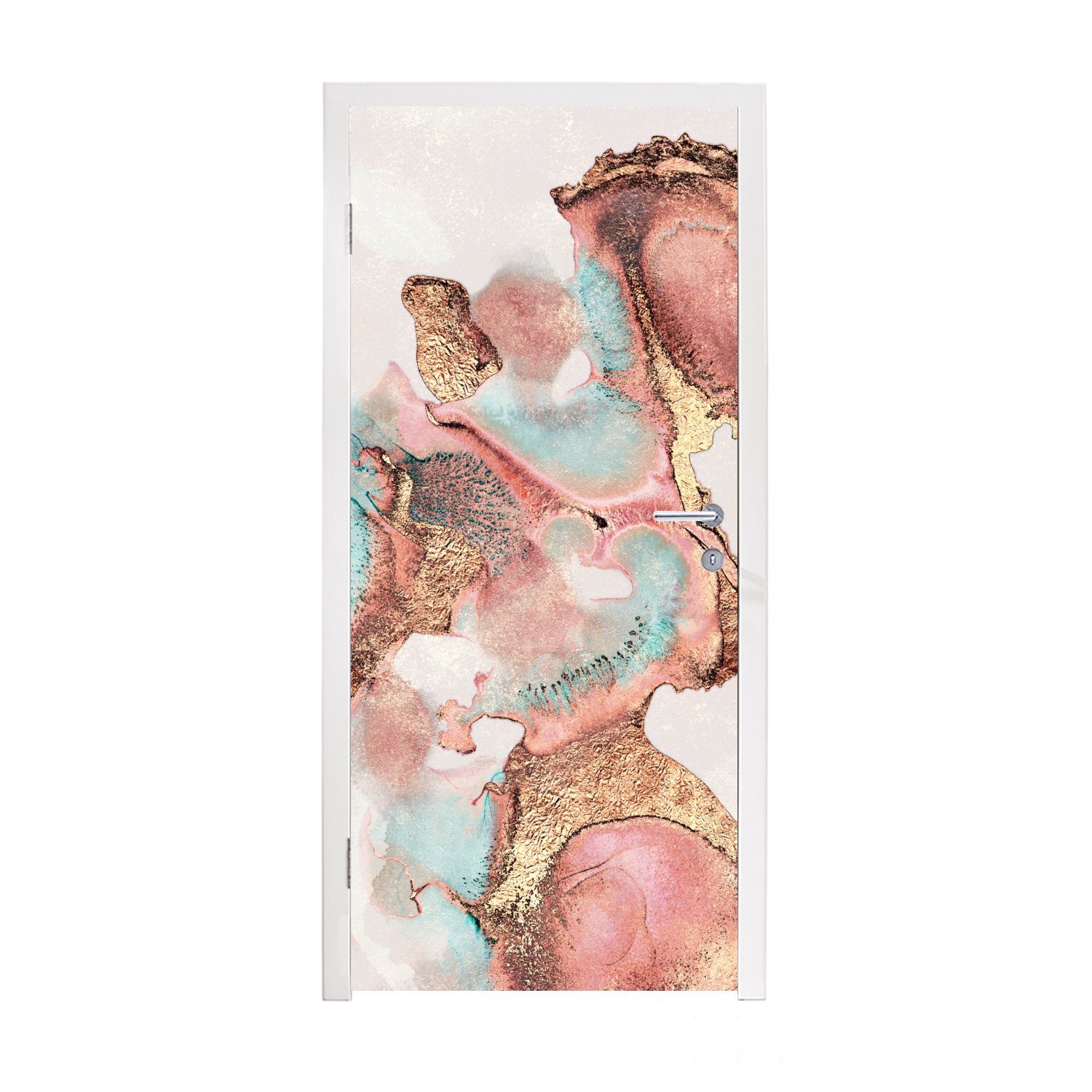 MuchoWow Türtapete Tinte - Pastell - Abstrakt, Matt, bedruckt, (1 St), Fototapete für Tür, Türaufkleber, 75x205 cm | Türtapeten