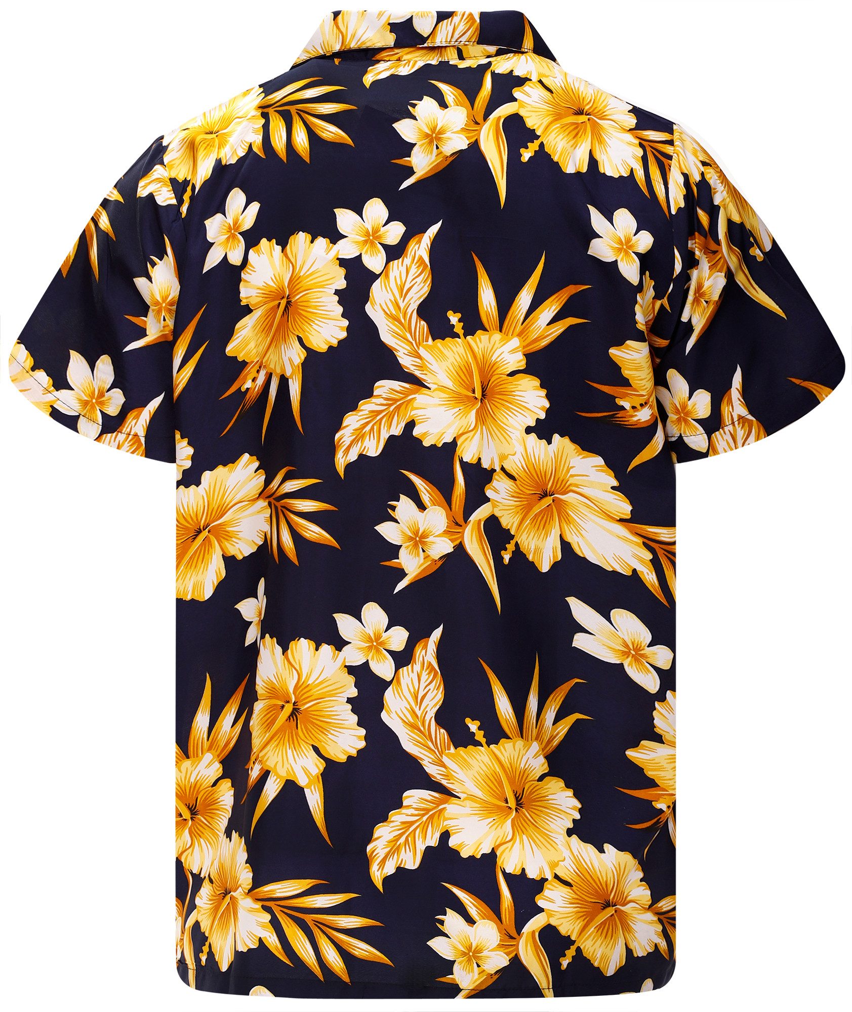King Kameha Hawaiihemd Mono Flowers Funky Hawaii-Hemd Herren Kurzarm Front-Tasche Unisex
