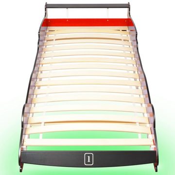 vidaXL Kinderbett Kinderbett mit Lattenrost 3D Designbett Rennwagen Motivbett LED 90 x 2